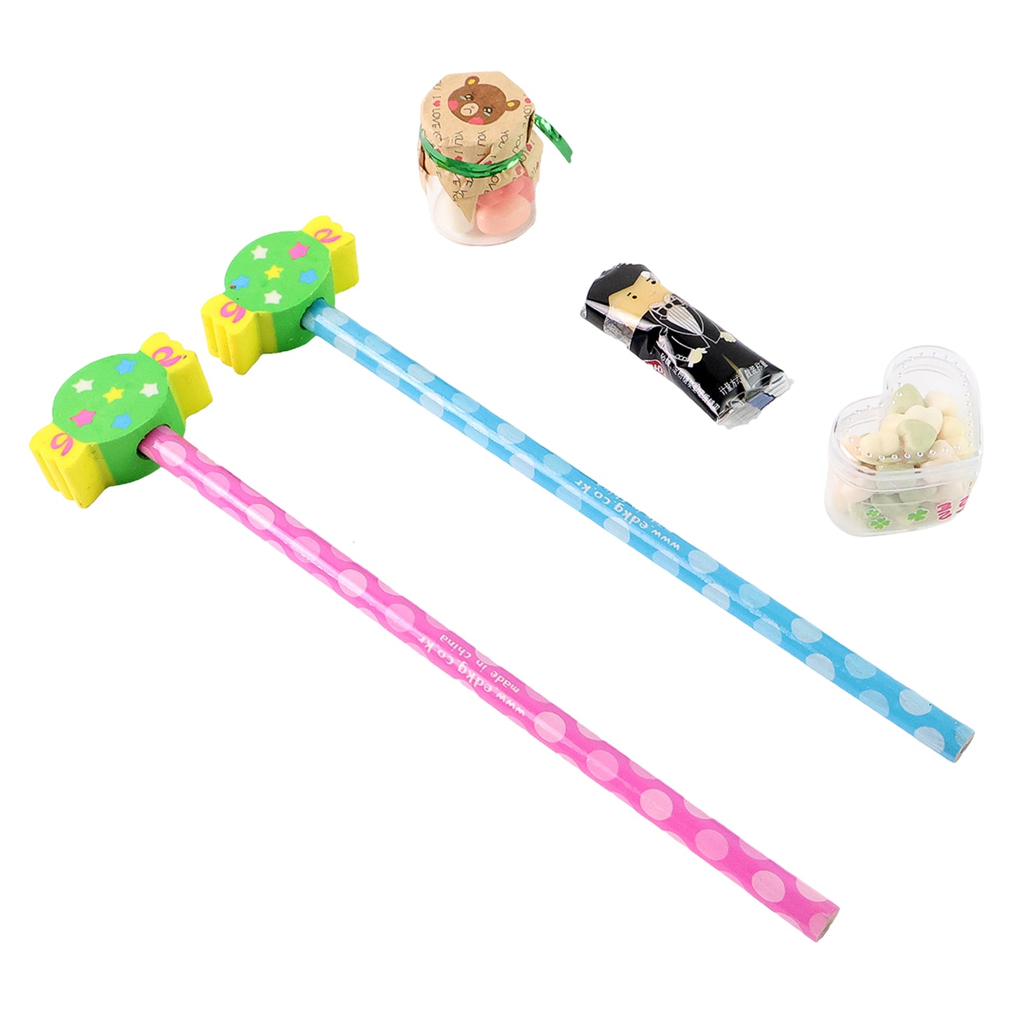 Fun Candy Design Pencil Set With Accessories (1 Set Mix Design) - Happy Price - Image 4