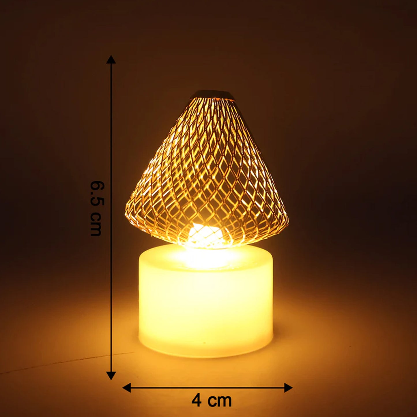 Set of 4 LED Flameless Candles with Mesh Shade - Warm White Flickering Lights - Happy Price - Image 3