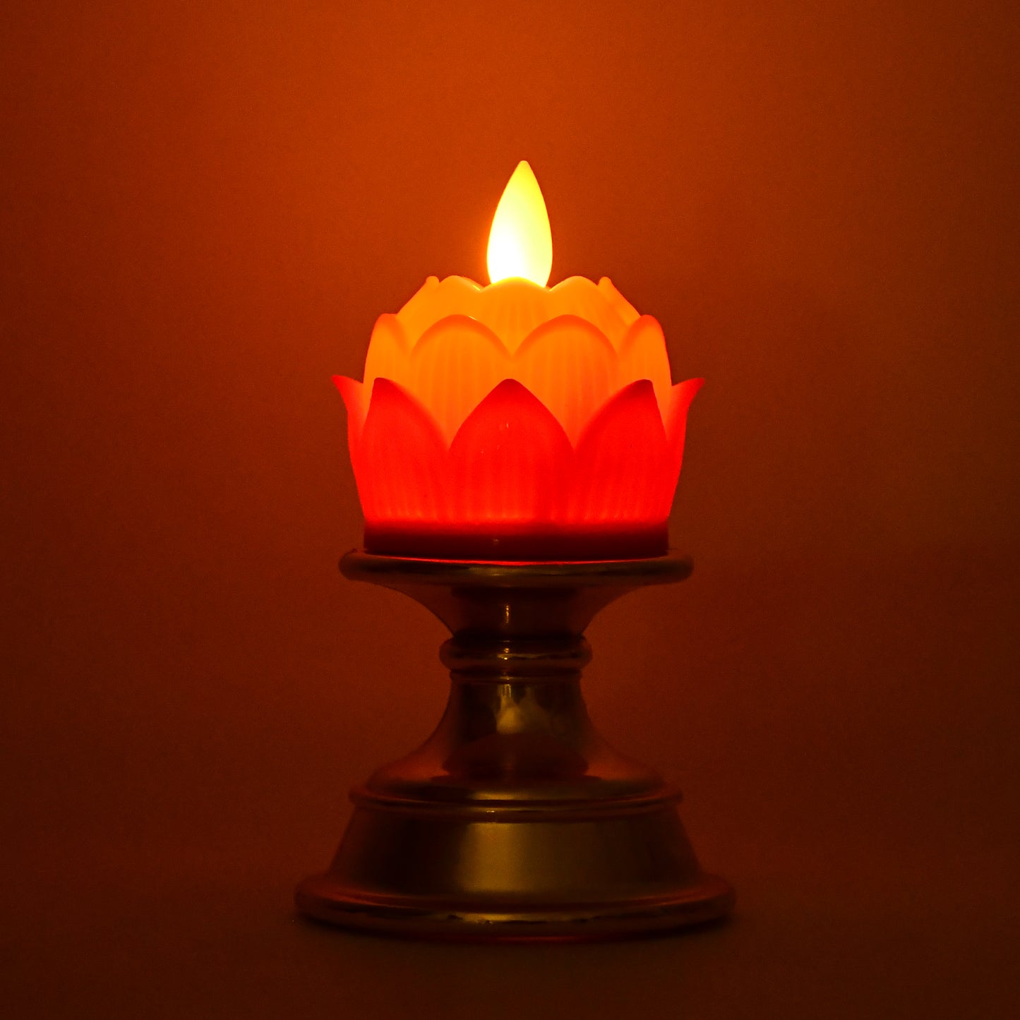 Lotus Shaped LED Flameless Candle with Holder (1 Pc) - Safe & Decorative Light - Happy Price - Image 6