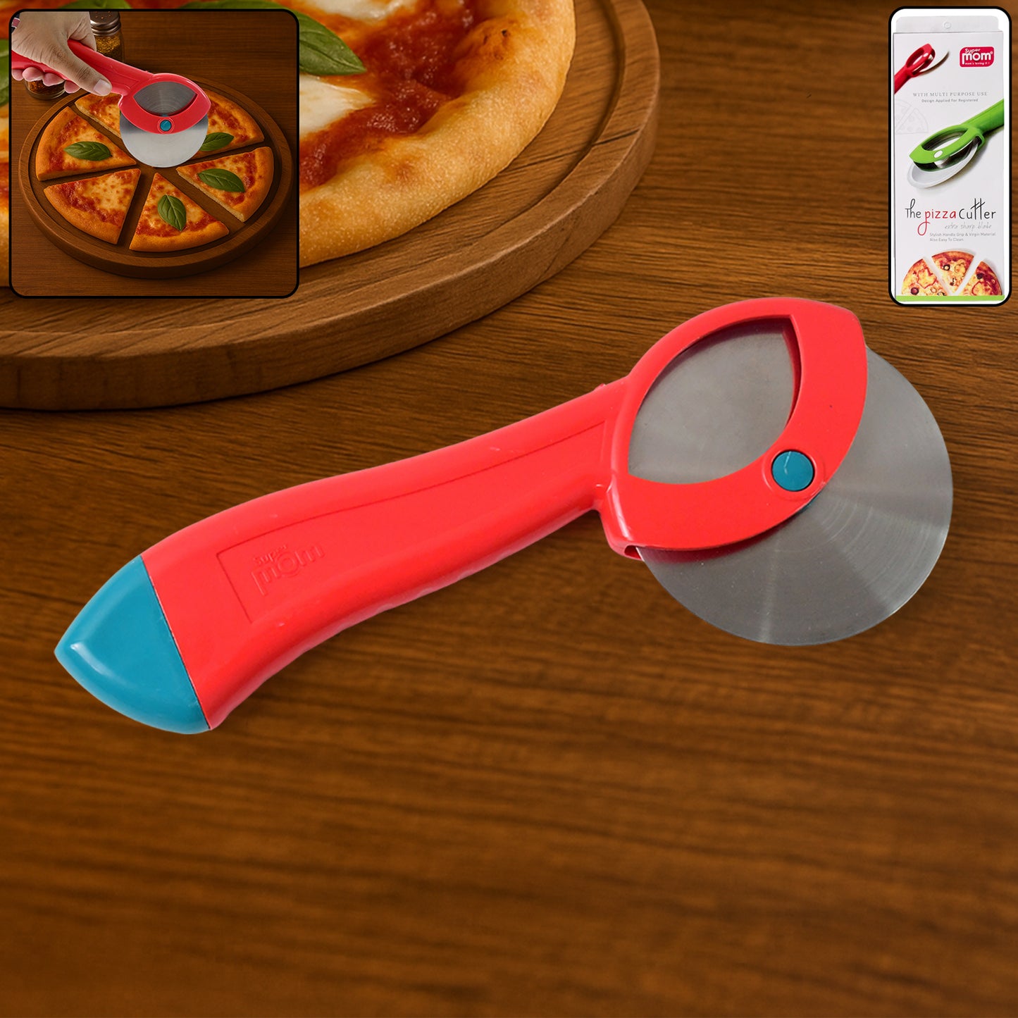Premium Stainless Steel Pizza Cutter with Ergonomic Handle (1 Pc) - Happy Price - Image 7