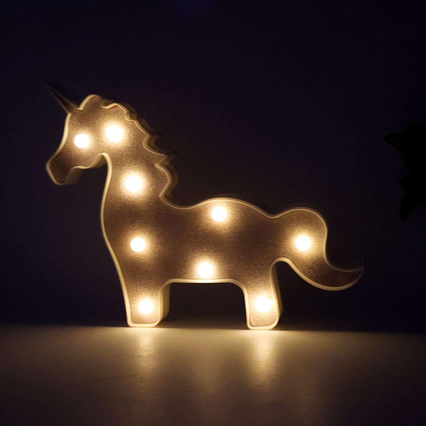 Unicorn Shaped LED Decorative Night Light - 1 Pc Battery Operated Lamp for Kids Room - Happy Price - Image 6