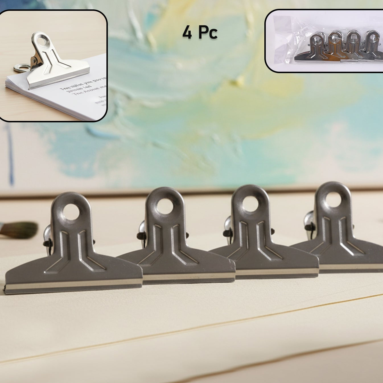 Strong Metal Paper Clips for Documents - 4 Piece Set - Happy Price - Image 1