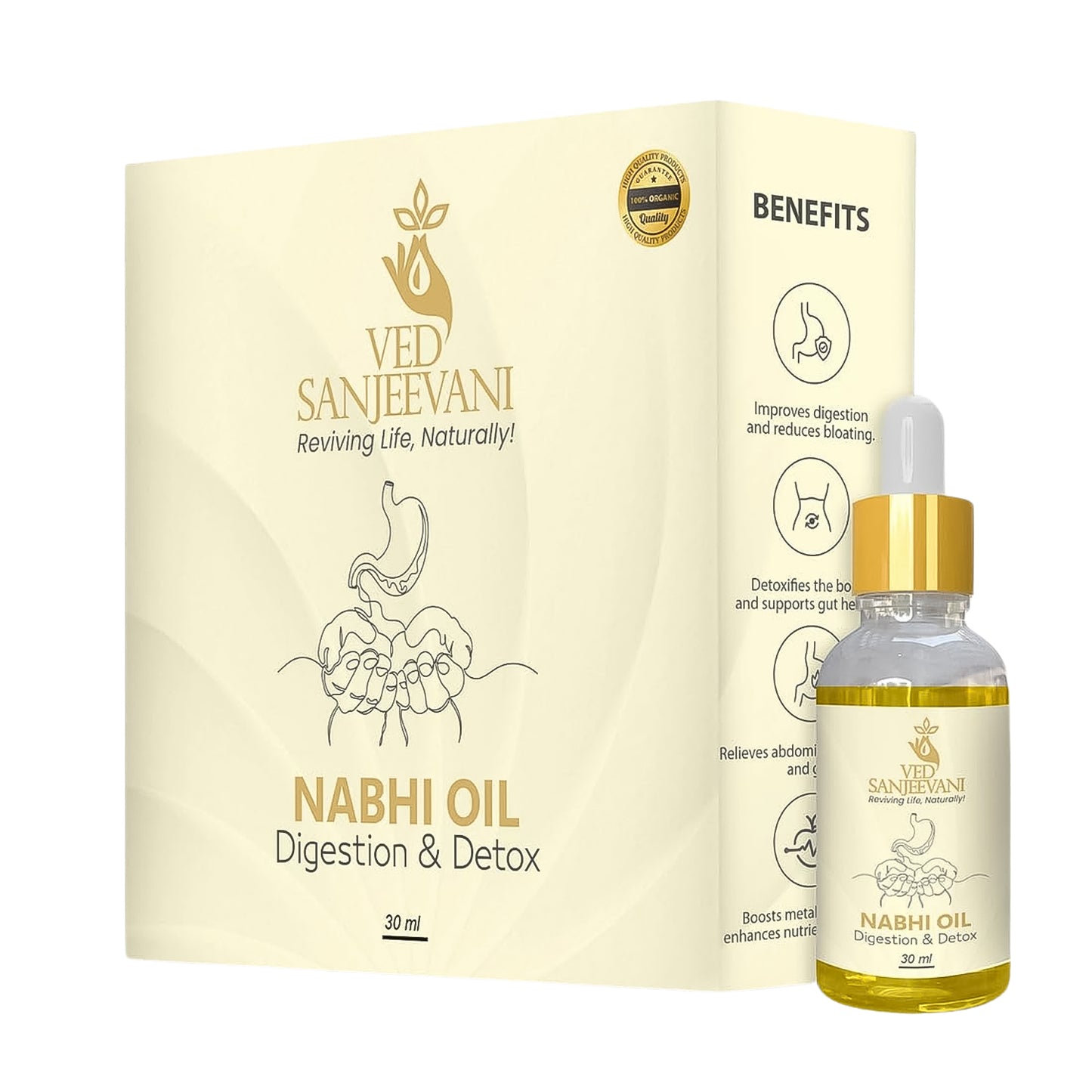 Ved Sanjeevani 30ml Ayurvedic Nabhi Oil For Digestion Detox (30ml 1 Pc) - Happy Price - Image 2