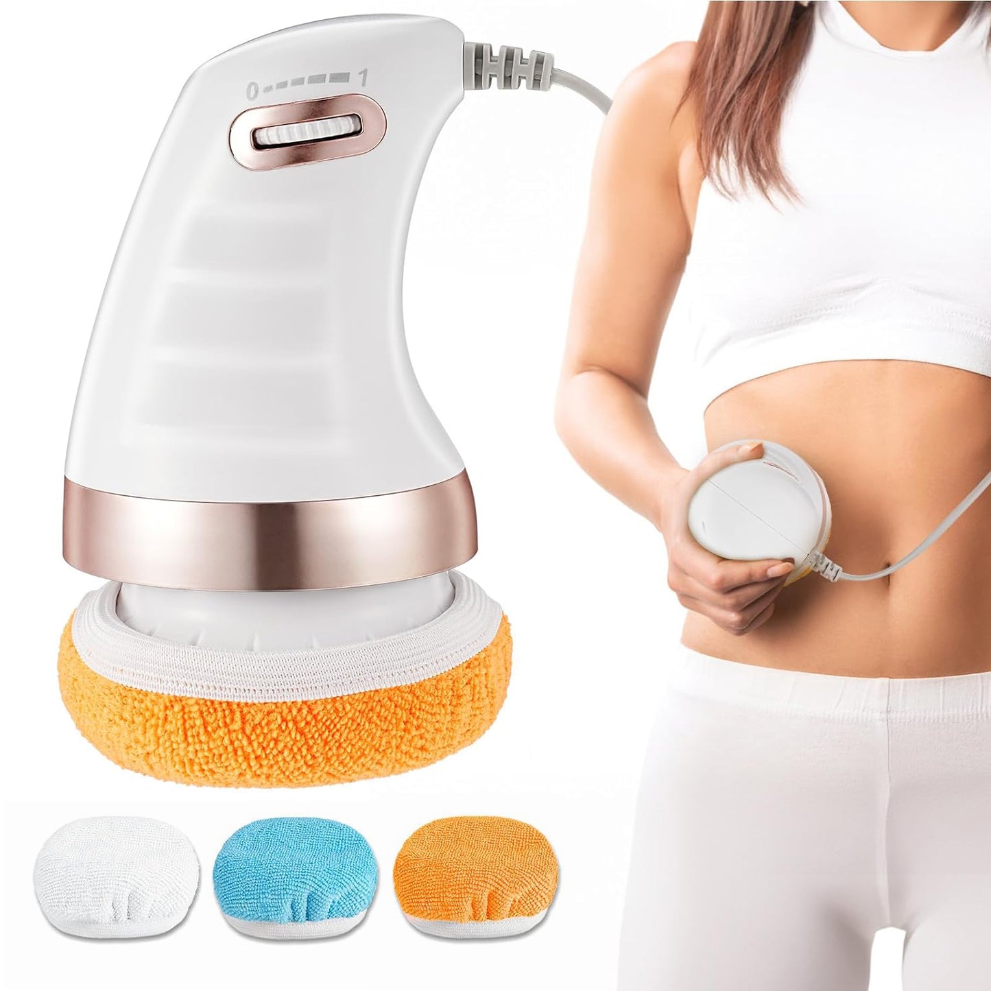 Body Massager Shaping Machine Body Sculpting Massager With 3 Washable Pads Adjustable Speeds Electric Handheld Massager For Belly Waist Legs Arms Butt (1 Pc) - Happy Price - Image 2