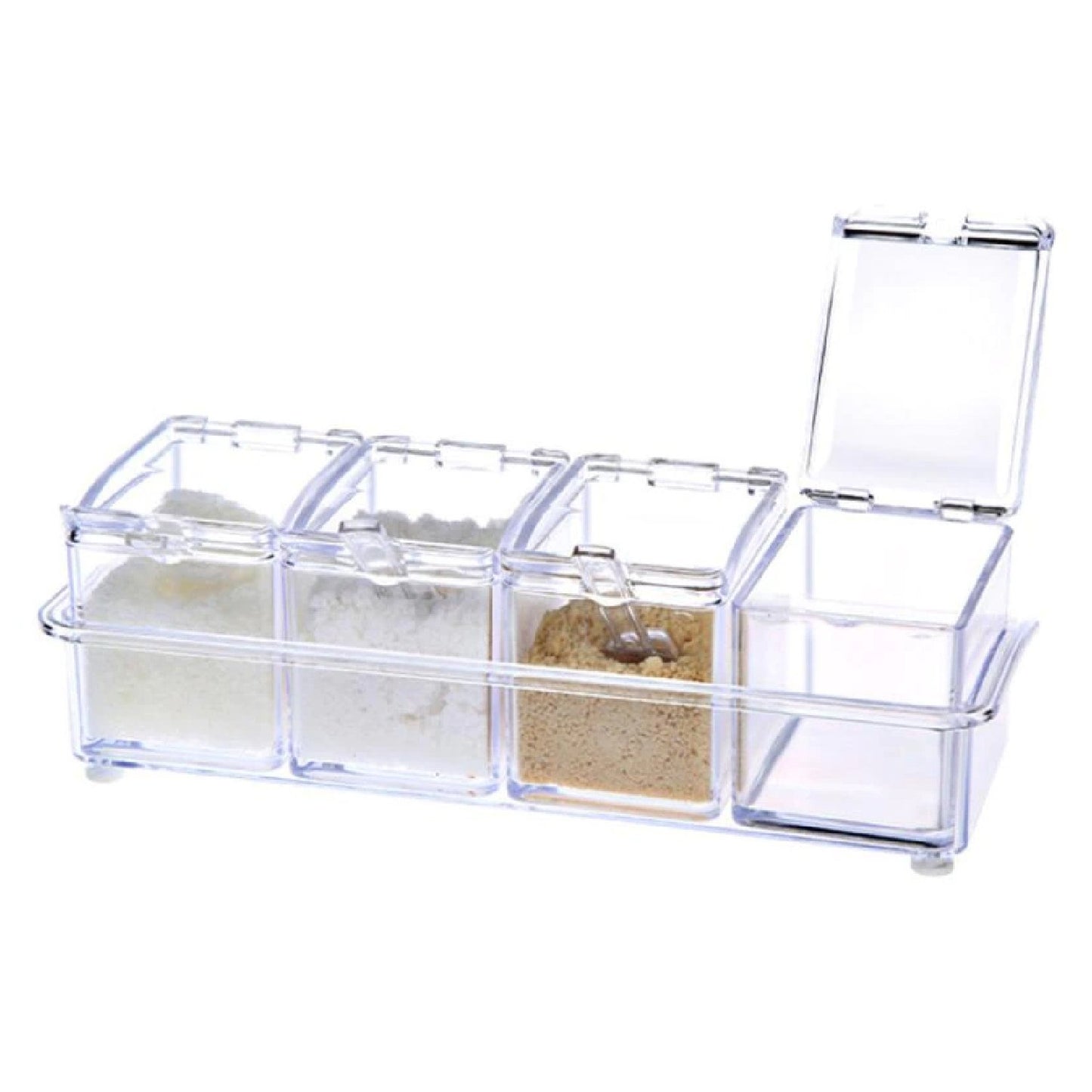 Acrylic Spice Box with 4 Compartments and Spoons for Kitchen - Great Price - Image 7