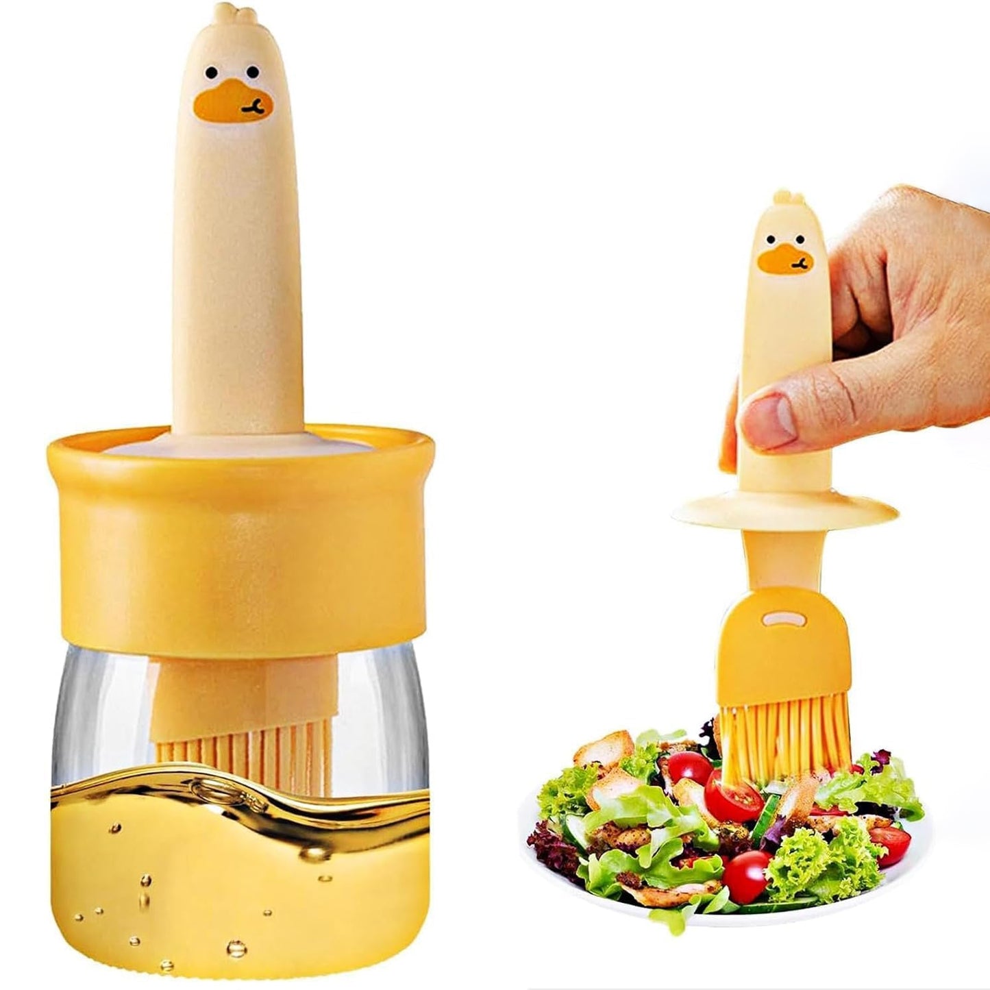 2 In 1 Oil Dispenser Bottle With Silicone Basting Brush (1 Set) - Happy Price - Image 2