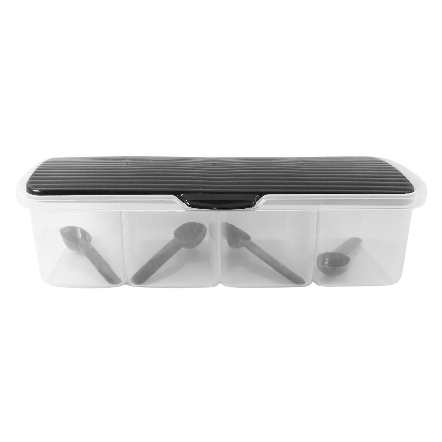4 Section Airtight Masala Box with Spoons - Kitchen Storage Container Set - Happy Price - Image 2
