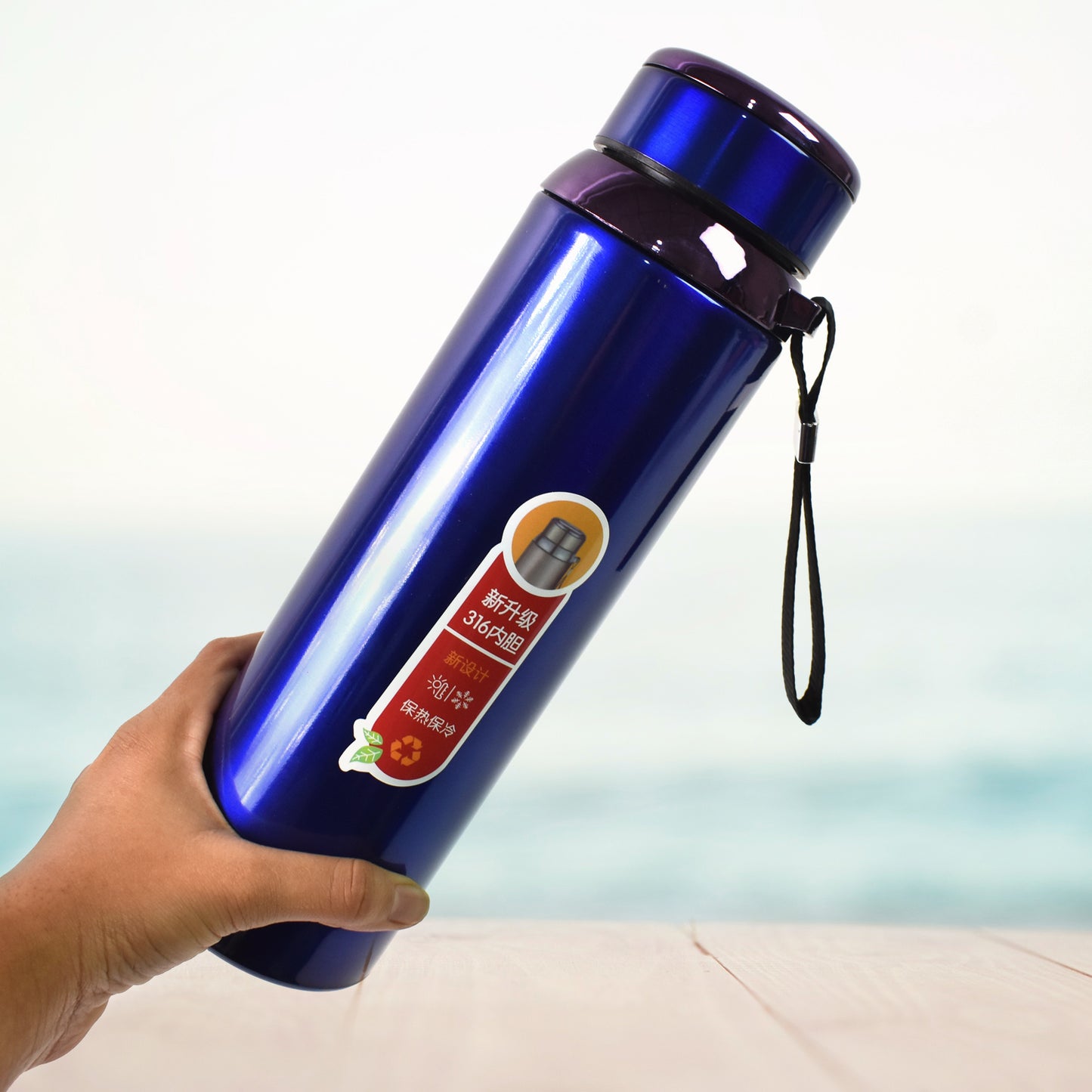1000 ML Double Wall Stainless Steel Insulated Water Bottle - Happy Price - Image 3