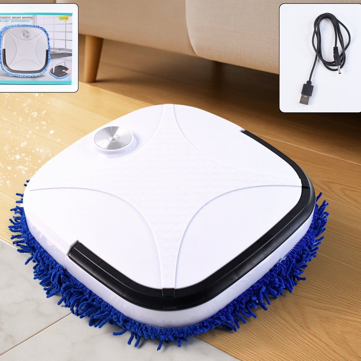 Automatic Smart Floor Cleaning Robot Mop - USB Rechargeable, Dry & Wet Mopping - Happy Price - Image 1