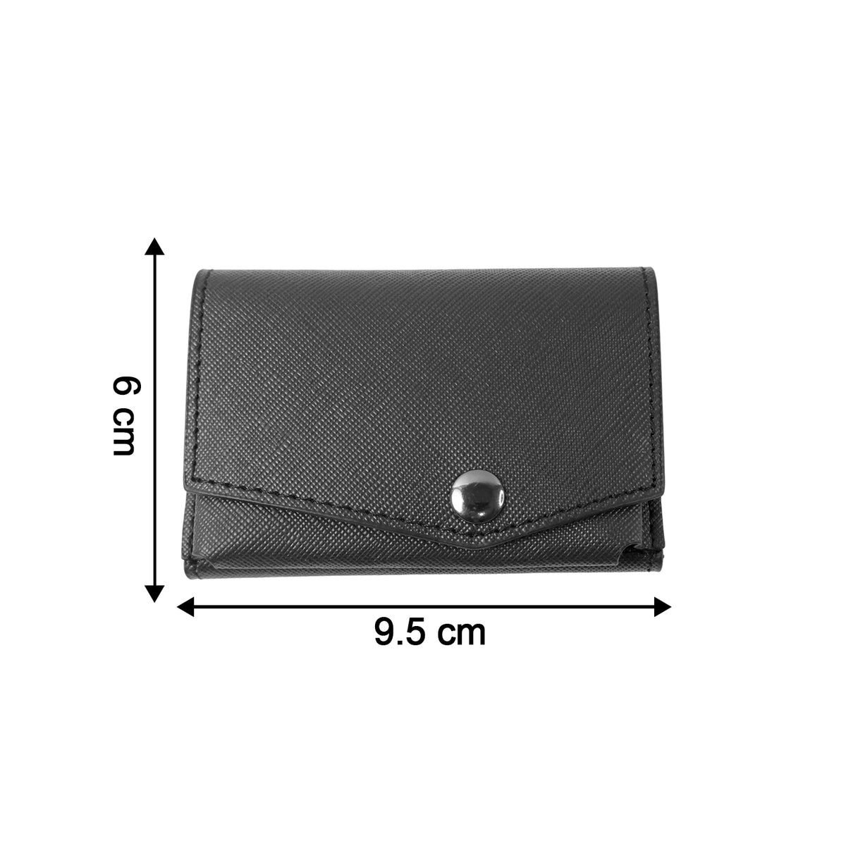 Compact Multi-Card Wallet with Secure Snap Closure - Textured Finish - Happy Price - Image 4