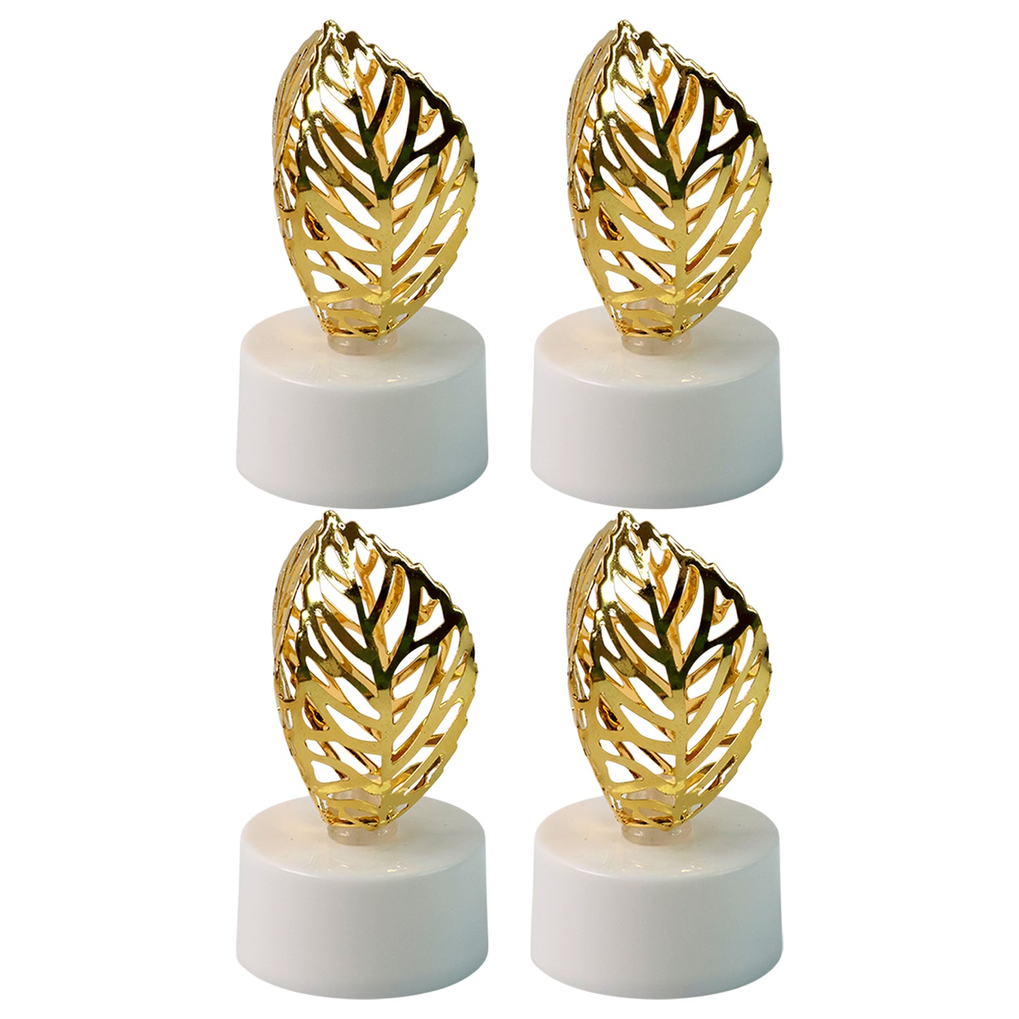 Set of 4 Golden Leaf Flameless LED Candles for Home Decor - Happy Price - Image 2