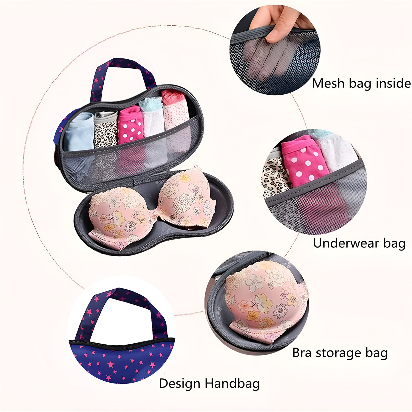 Hard Shell Bra & Lingerie Travel Organizer Case (1 Pc) - Happy Price - Image 6