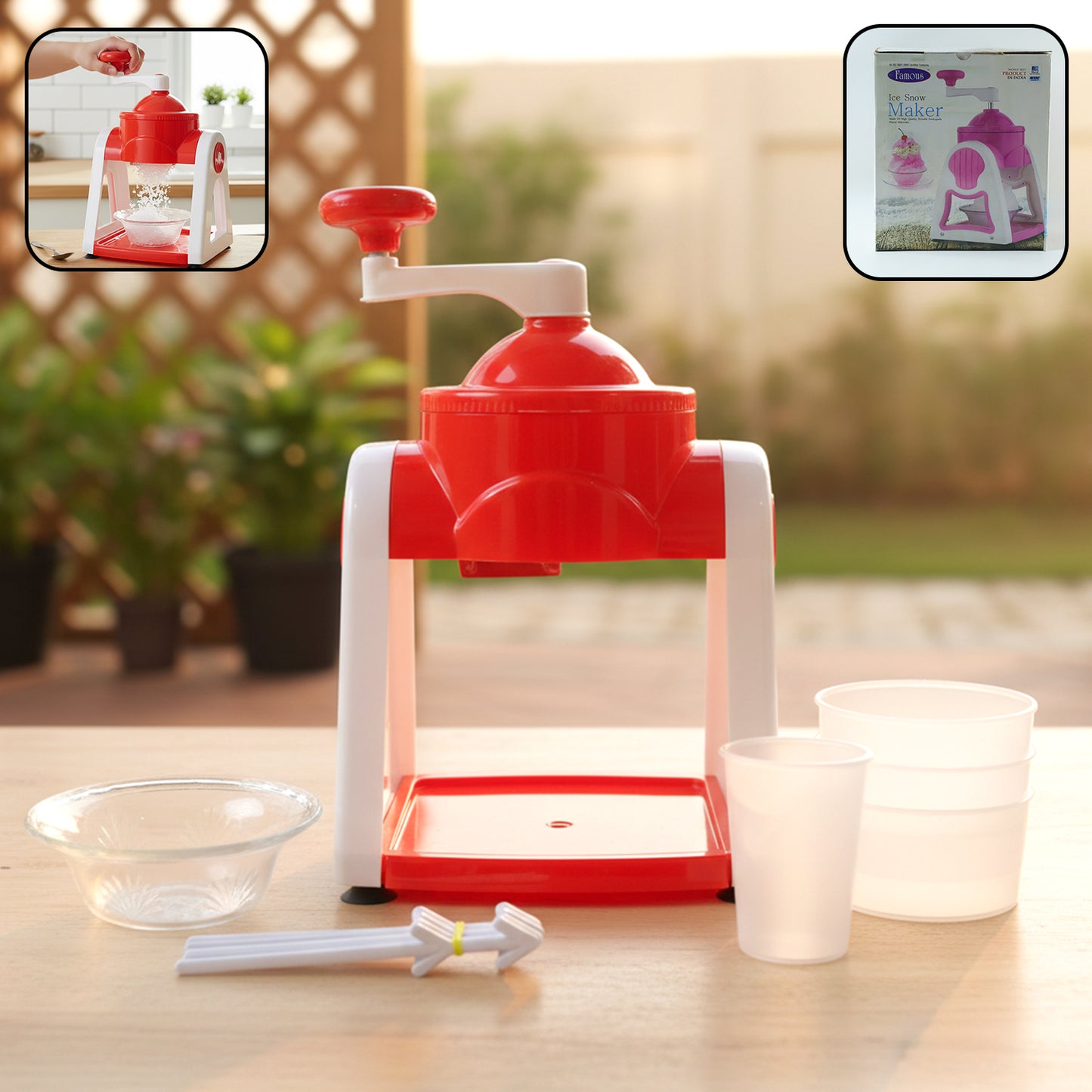 Manual Gola Maker - Red, Portable Ice Slush Machine - Great Price - Image 2