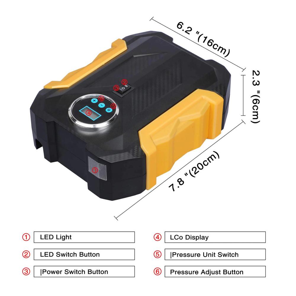 Portable Electric Car Air Compressor Pump For Car And Bike Tyre - Happy Price - Image 4