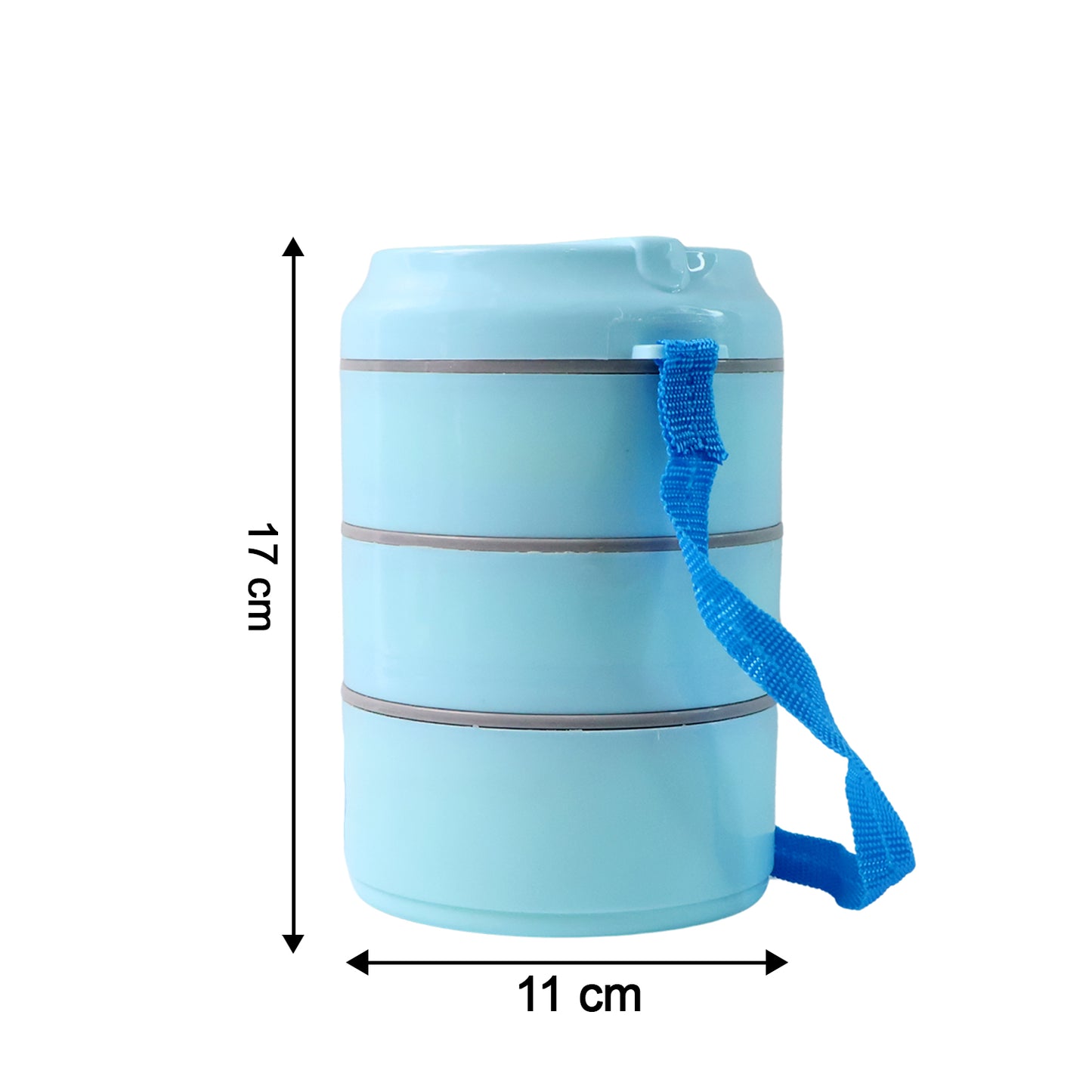 3 Layer Insulated Lunch Box Set with Handle & Strap - Stackable Tiffin Carrier - Happy Price - Image 3