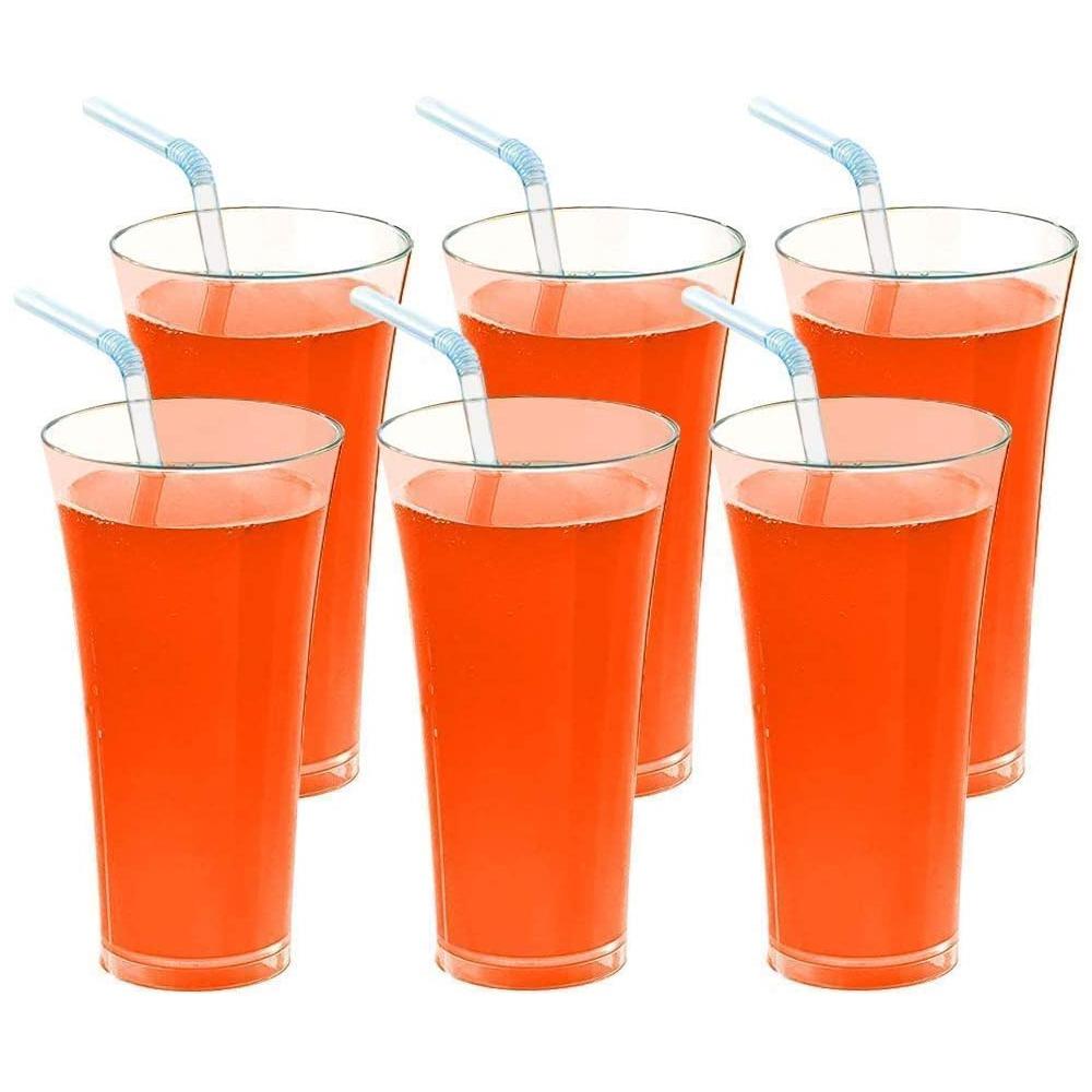 Stylish Look Plastic Juicy Glass Transparent Glasses Set 300ml (6pcs) - Happy Price - Image 5