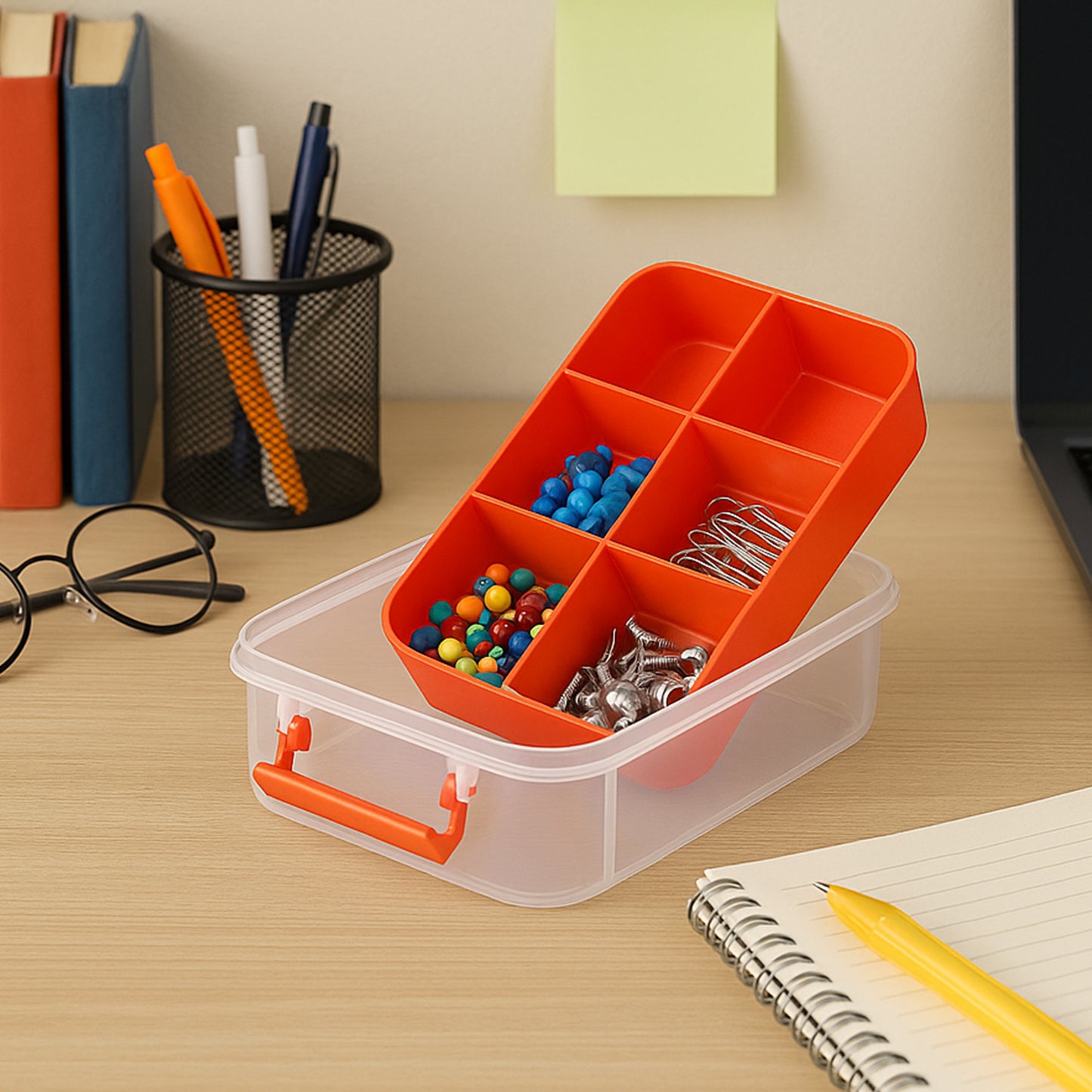 3-layer Multi-purpose Transparent Plastic Storage Carry Box With Handle - Happy Price - Image 3