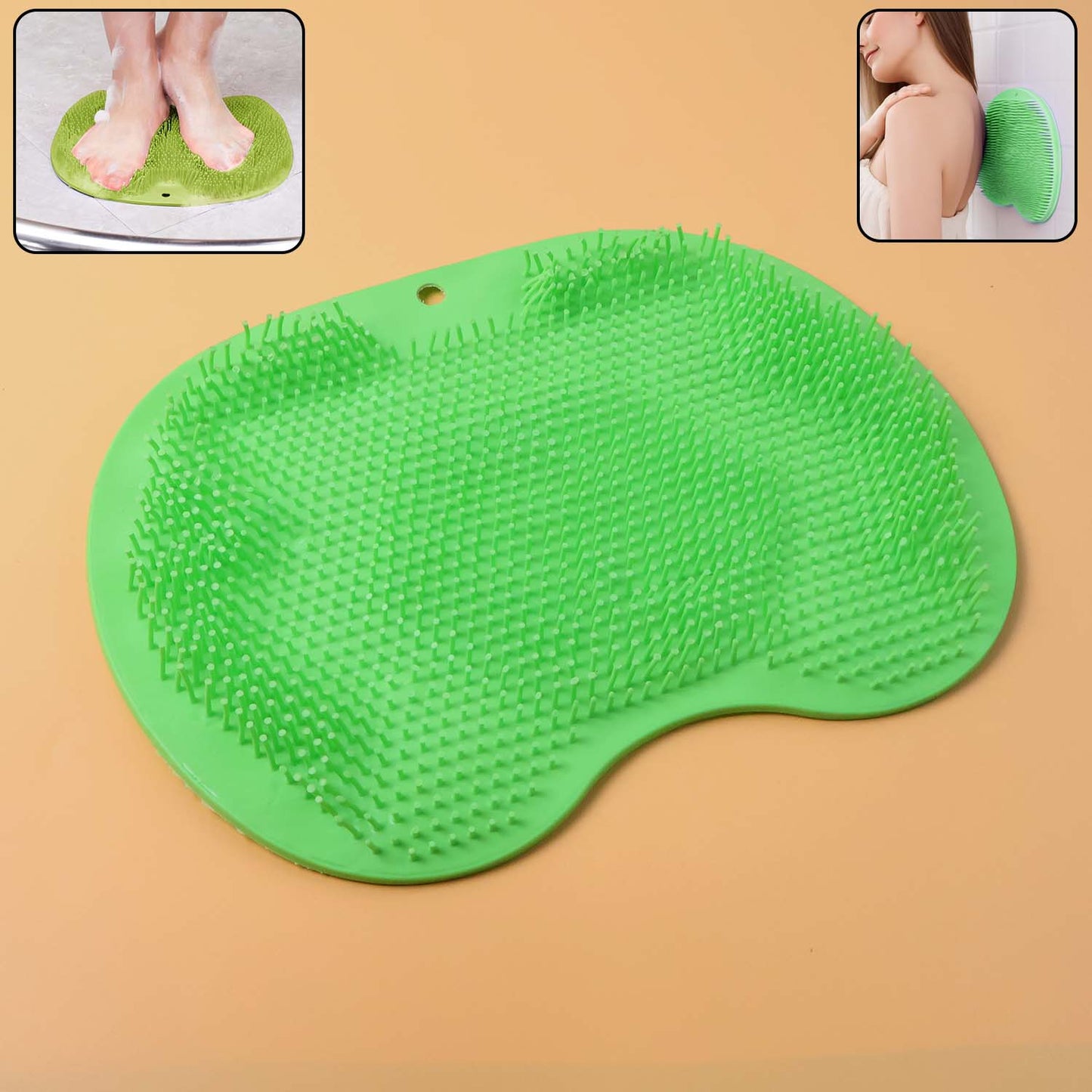 Purple Silicone Foot Scrubber Mat with Suction Cups for Shower - Happy Price - Image 2