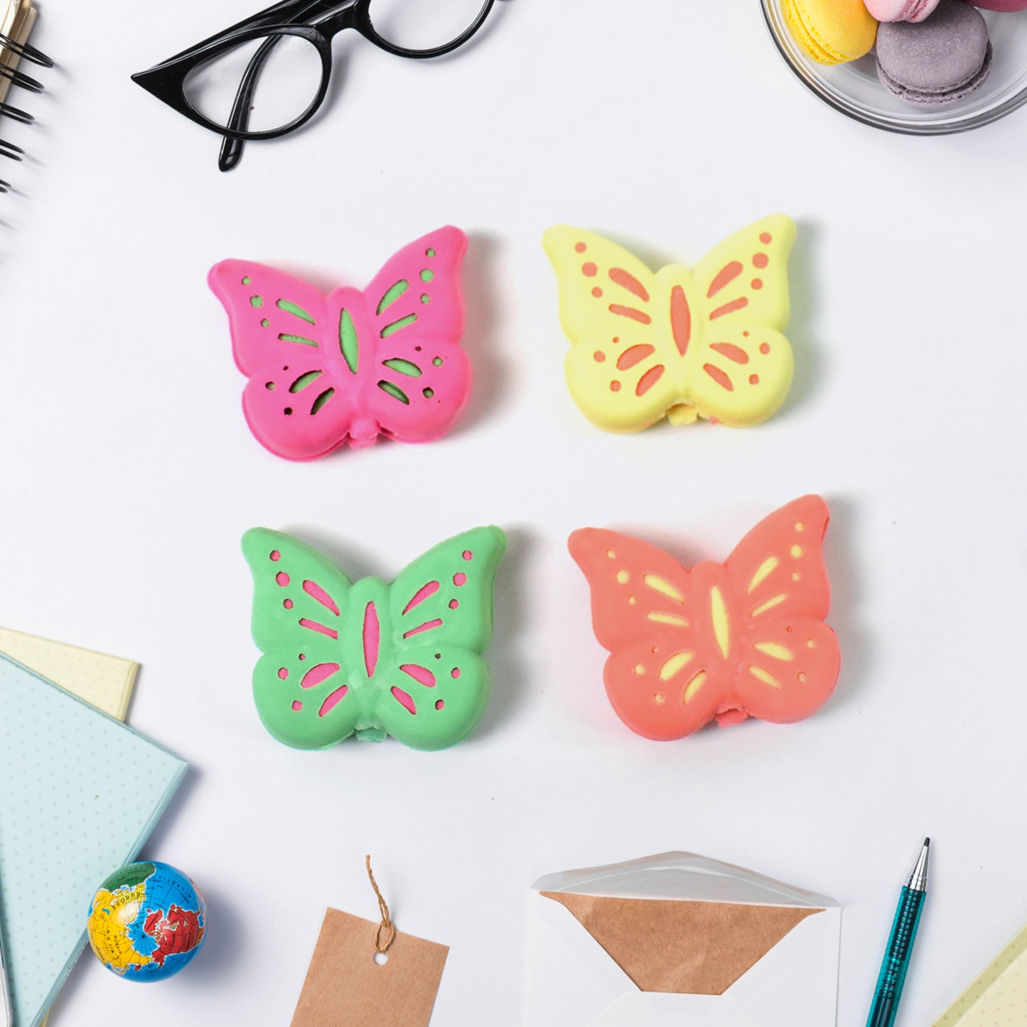 Butterfly Shape Eraser Rubber (1 Pc Mix Colour Design) - Happy Price - Image 2
