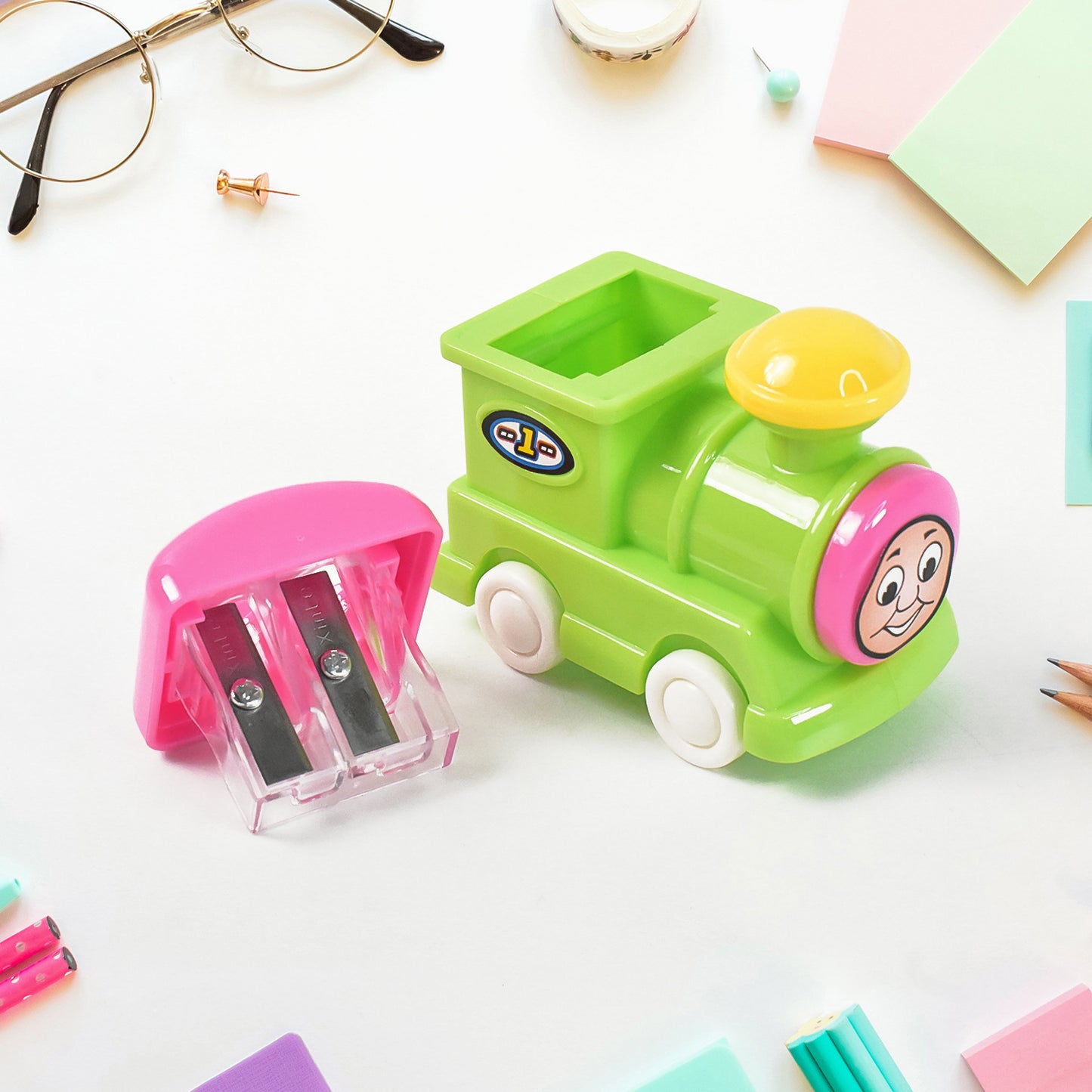 Train Double Hole Pencil Sharpener (1 Pc) - Happy Price - Image 2