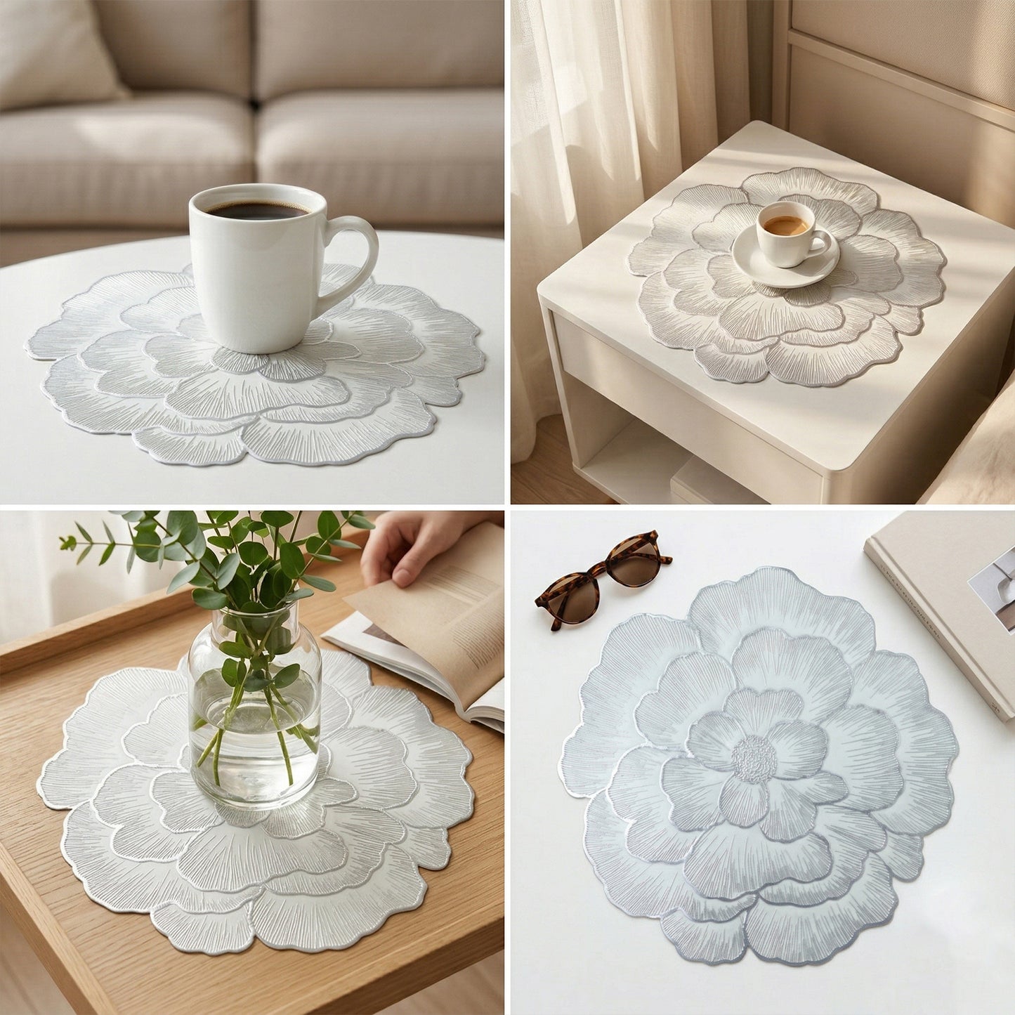 Round Floral PVC Table Mat - 1 Pc, 36x36 Cm - Waterproof Dining Placemat - Great Price - Image 6