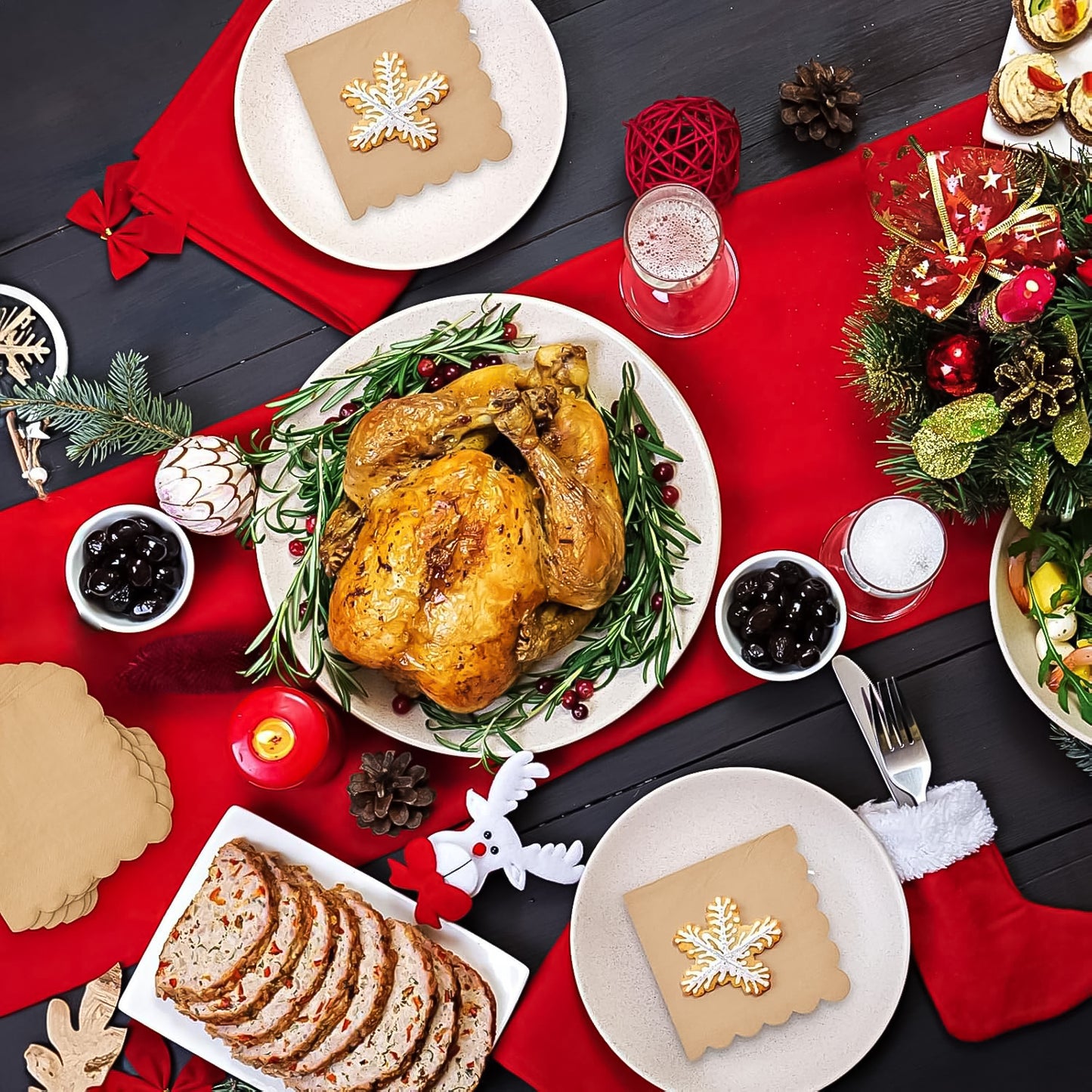 Disposable Scalloped Edge Tissue Napkins Set (120 Pc) - Happy Price - Image 7