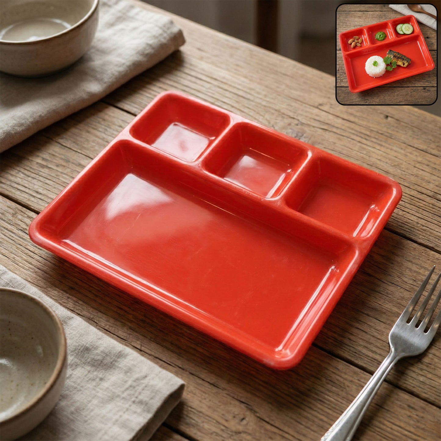 32 25 Cm Multipurpose Compartment Serving Tray (1 Pc)