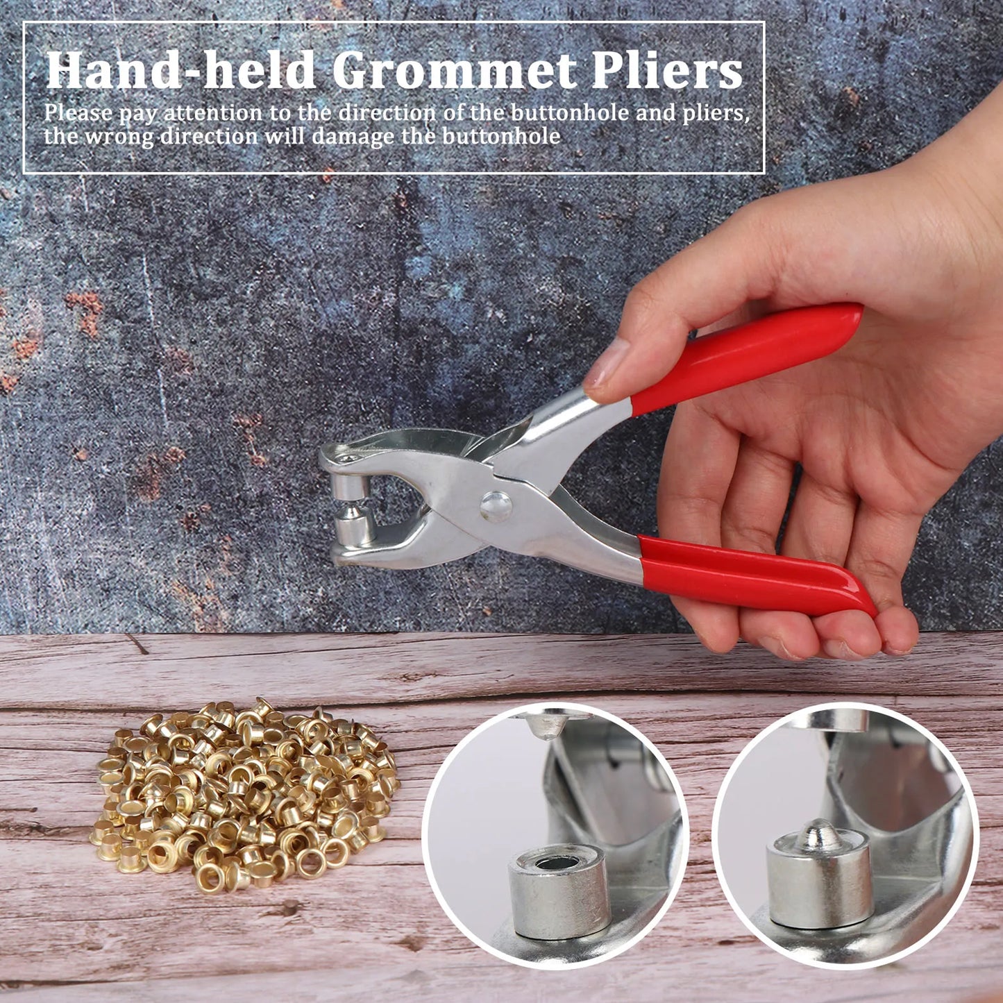 Grommet Setting Tool With 25 Pcs Gold Eyelets Grommets Steel Hole Punch Setter Kit For Leather Canvas All Fabrics Men And Women Clothes Shoes Belts Bags Crafts - Happy Price - Image 6