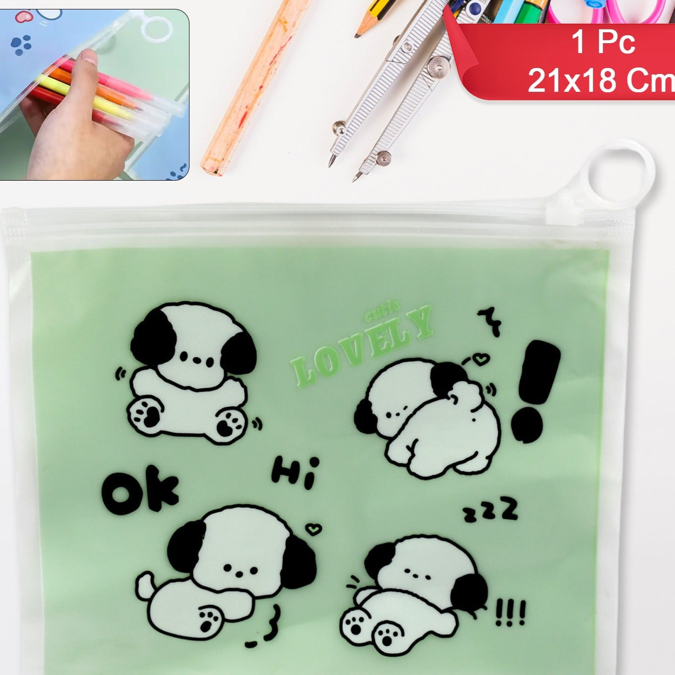 Reusable Multipurpose Pouch Pen Pencil Stationary Case Travel Boys Girls Pouch With Zip For Travel School Stationary (1 Pc) - Happy Price - Image 1