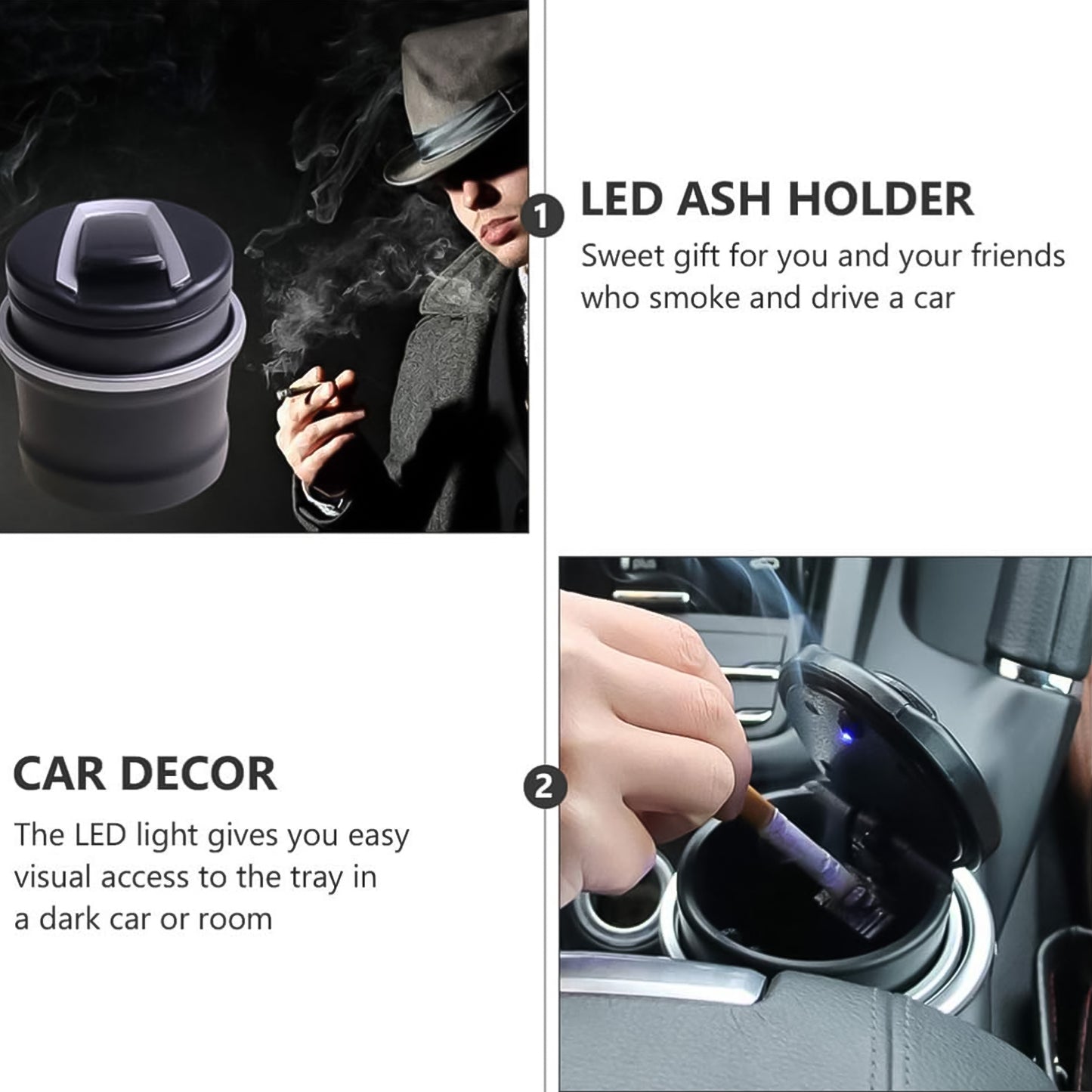 Portable Car Ashtray With Lid And Blue Led Light (1 Pc With Color Box) - Happy Price - Image 6