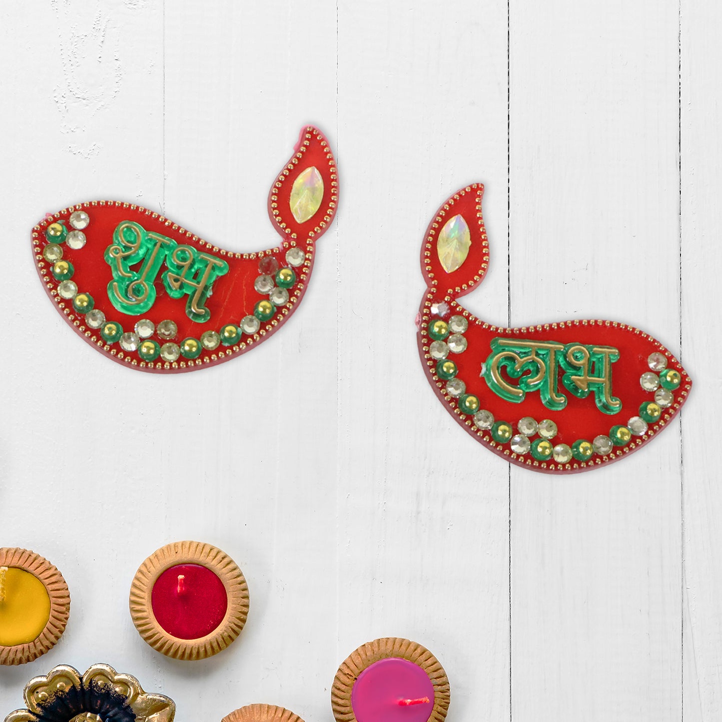 Decorative Shubh Labh Door Hanging Set - 6 Pcs for Home Entrance & Pooja Room - Happy Price - Image 4