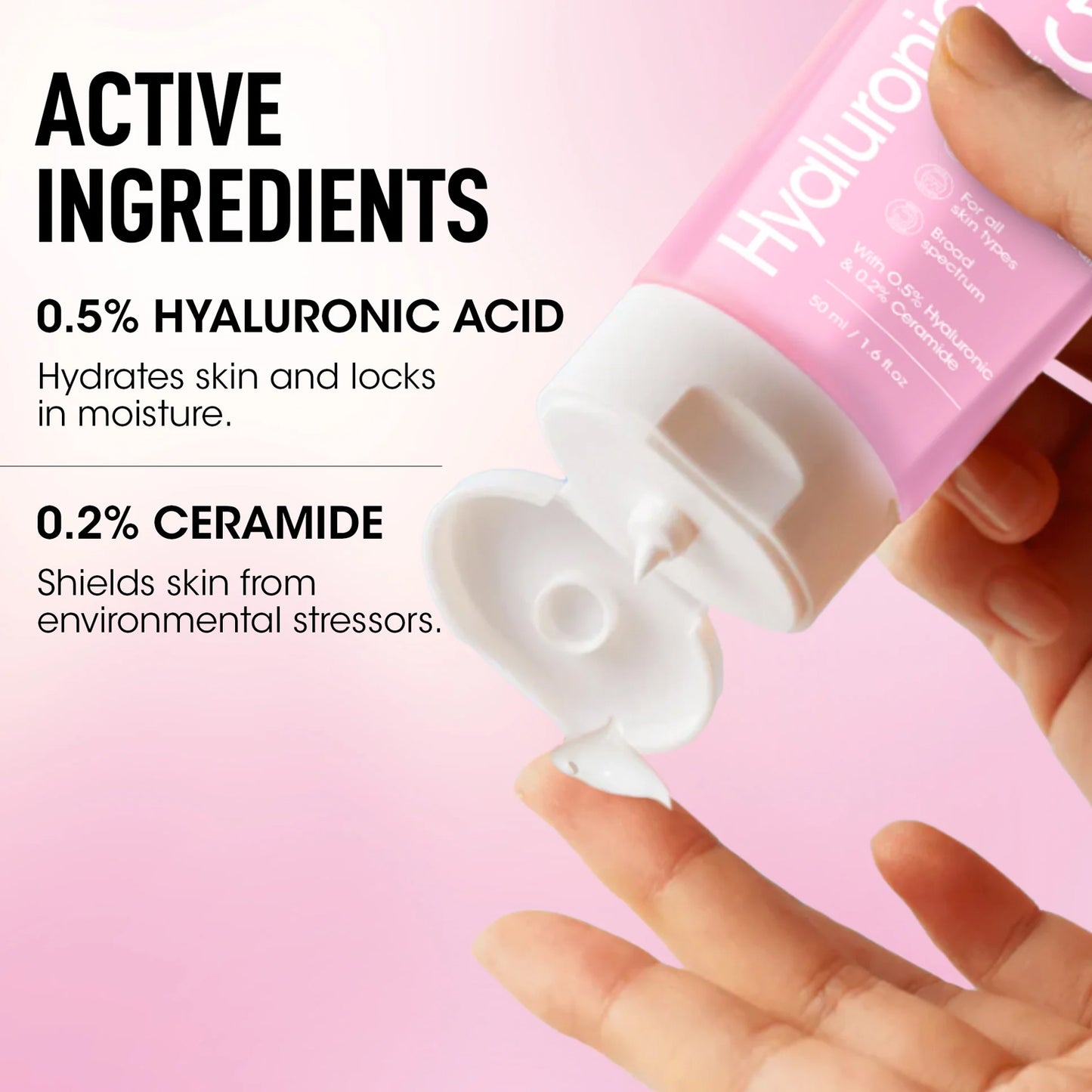 Hyaluronic Acid Sunscreen SPF 50 PA+++, 50ml - Hydrating & Non-Greasy UVA/UVB Protection - Happy Price - Image 2