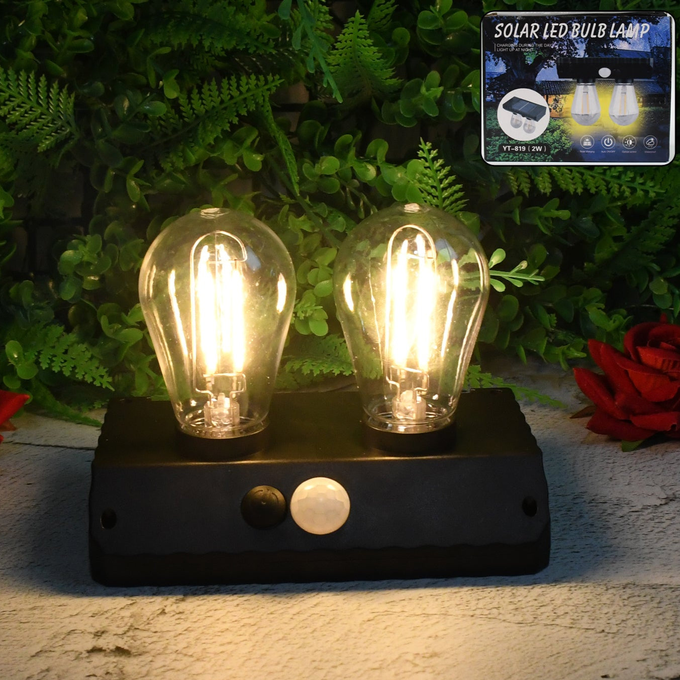 Solar Double Led Bulb Lamp Yt-819- 2w (1 Pc) - Happy Price - Image 1