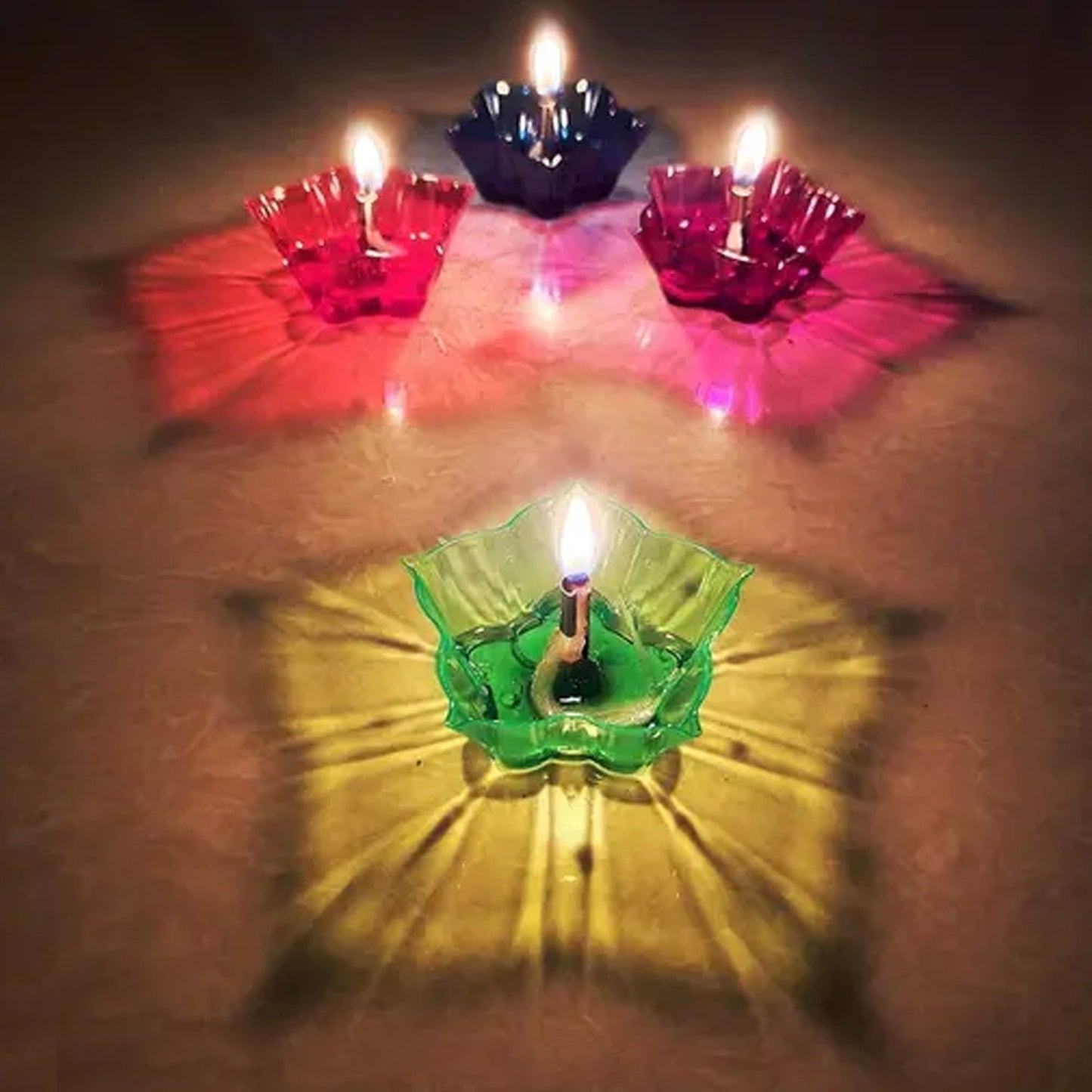 Reflection Diya Plastic Candle Holder Set - 12 Pcs Multi Shape - Great Price - Image 4