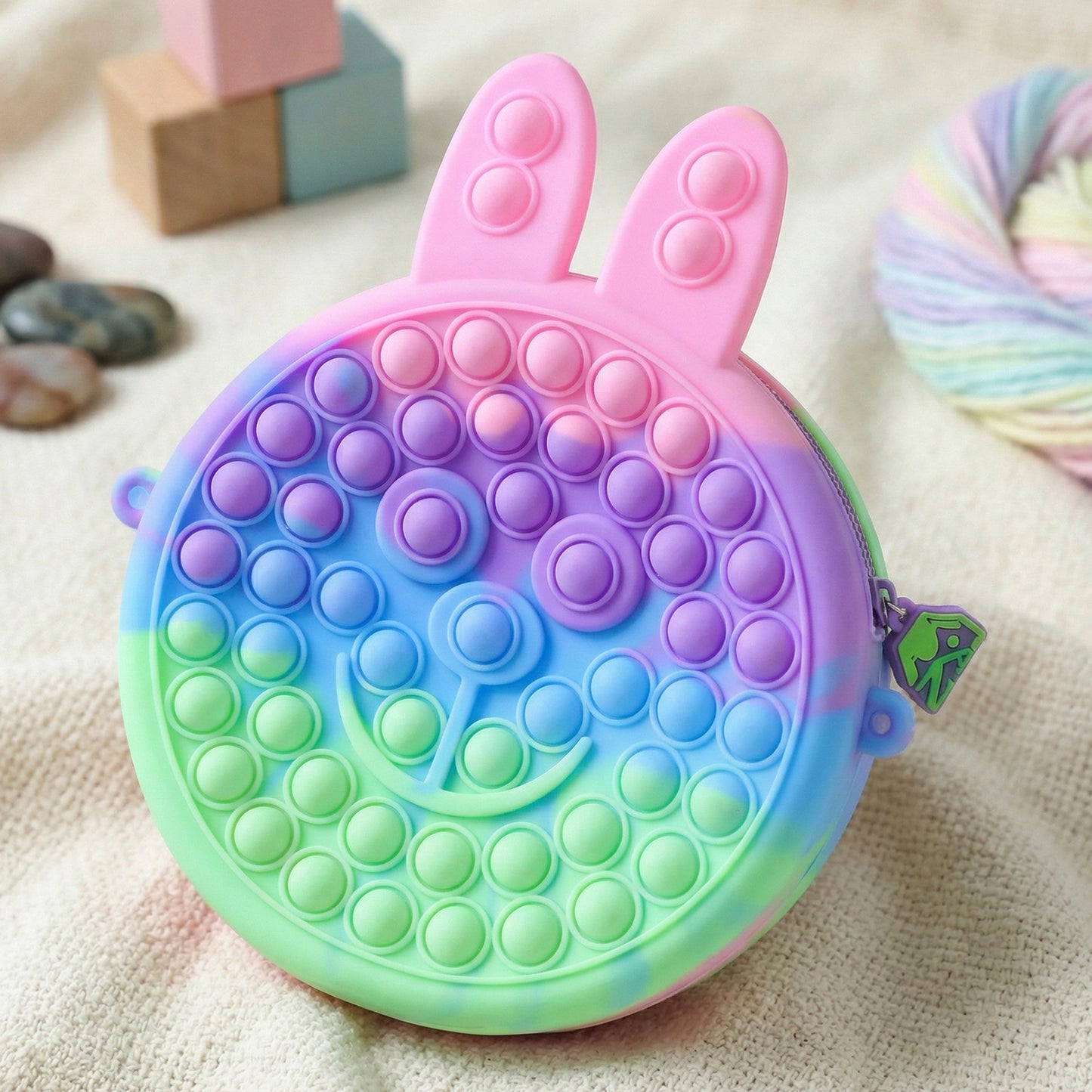Silicone Caterpillar Pop It Pencil Pouch (1 Pc) - Rainbow Fidget Stationery Organizer - Great Price - Image 3