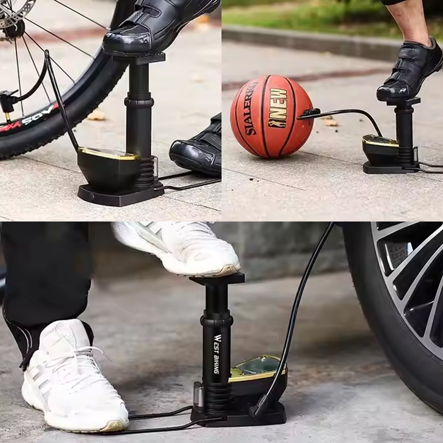 Portable Foot Air Pump with Pressure Gauge and Needle - 1 Pc - Happy Price - Image 4
