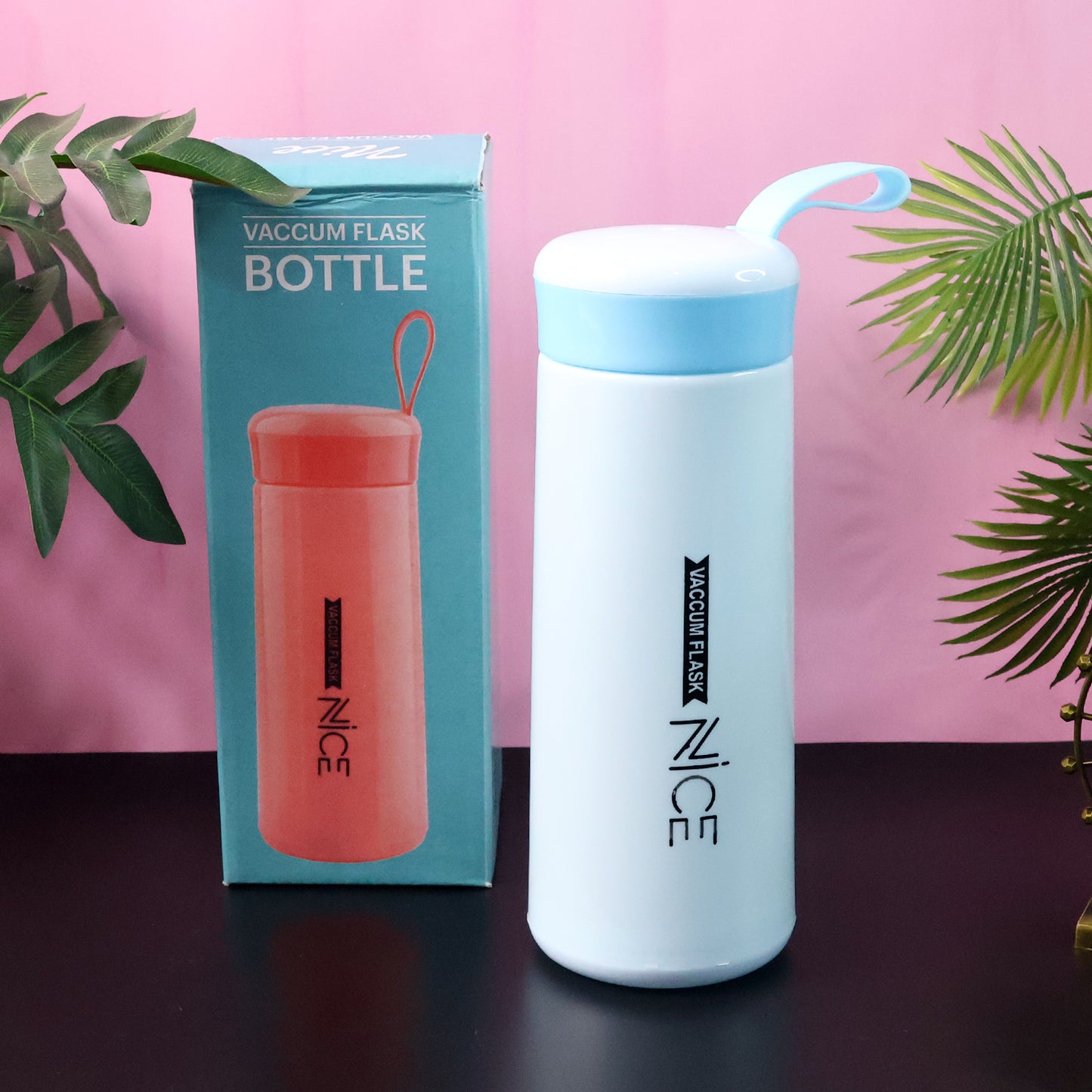 400 ML Insulated Plastic Flask Bottle - Hot & Cold Travel Water Container with Strap - Happy Price - Image 2