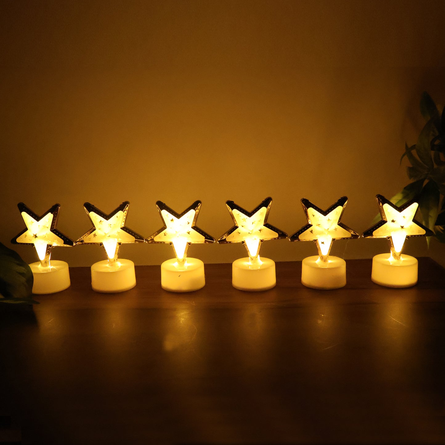 12 Pc Star Shaped Flameless LED Candles - Decorative Flickering Lights for Home & Events - Happy Price - Image 6