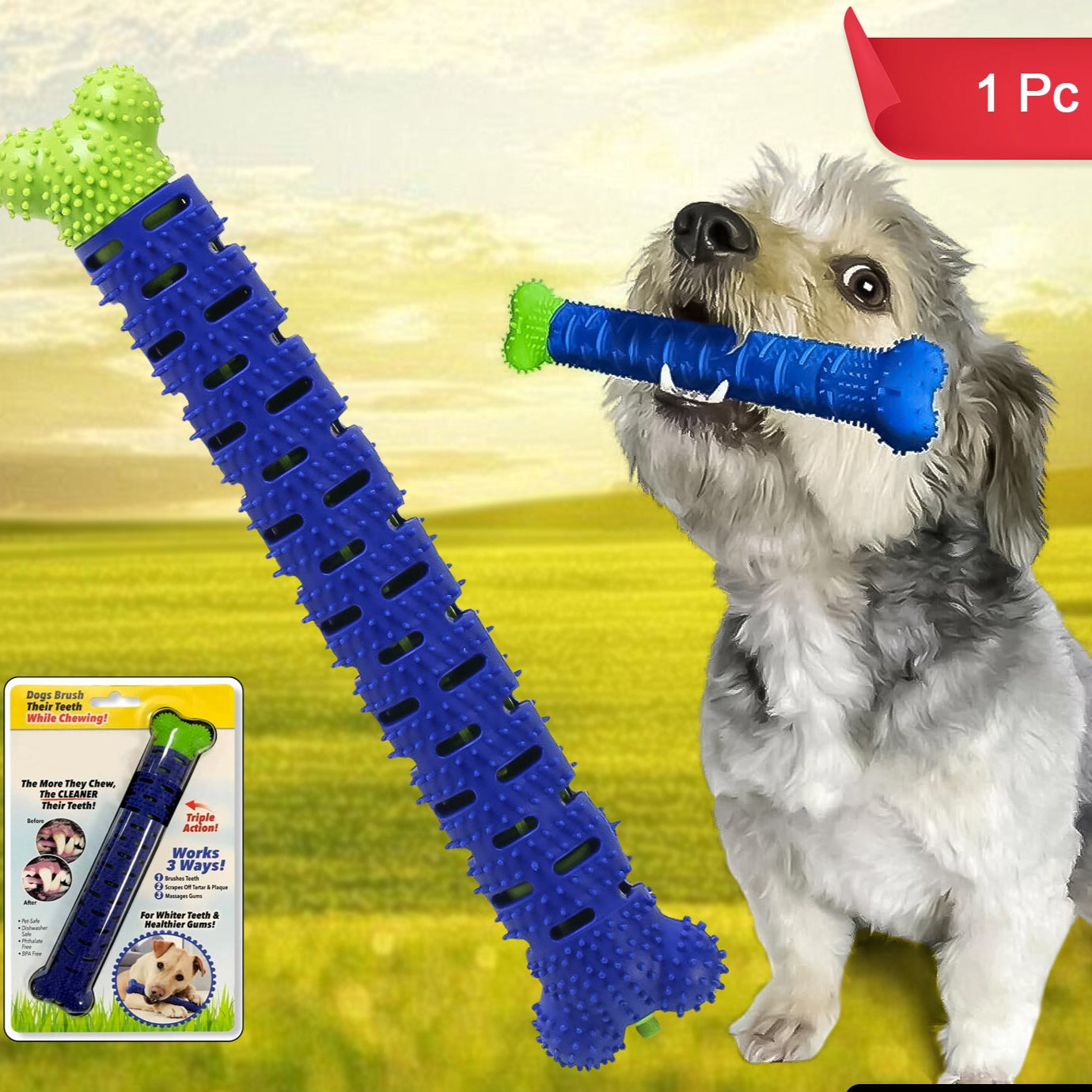 Dog Tooth Brush Puppy Chew Toothbrush Stick Teeth Cleaning Dental Toys (1 Pc) - Happy Price - Image 1