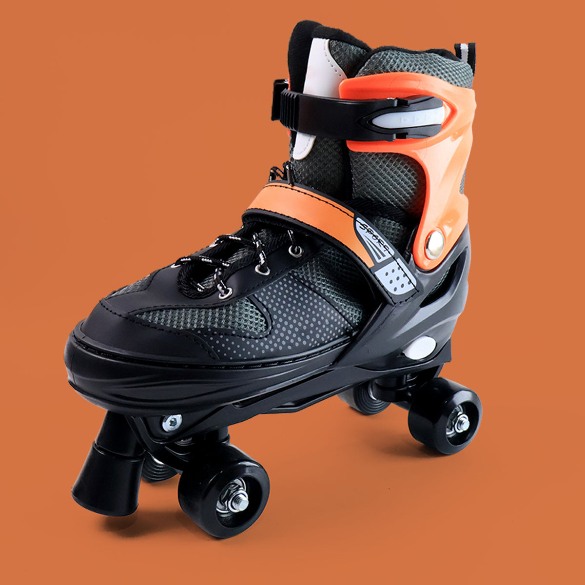 Adjustable XL Quad Roller Skates for Kids - Smooth PU Wheels, Toe Brake, Secure Fit - Great Price - Image 4