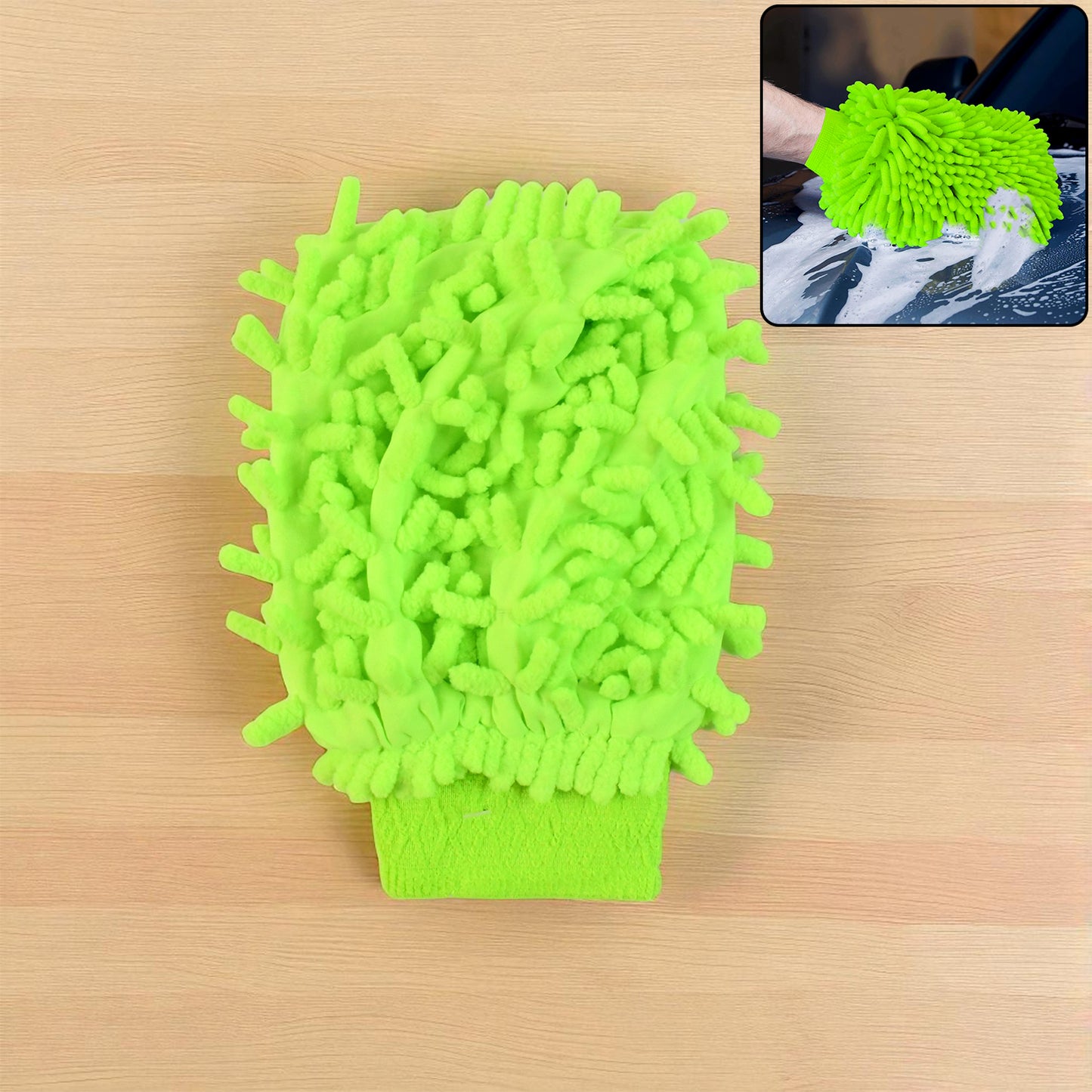 Microfiber Car Wash Glove Mitt For Carbikehome Surface - Happy Price - Image 3