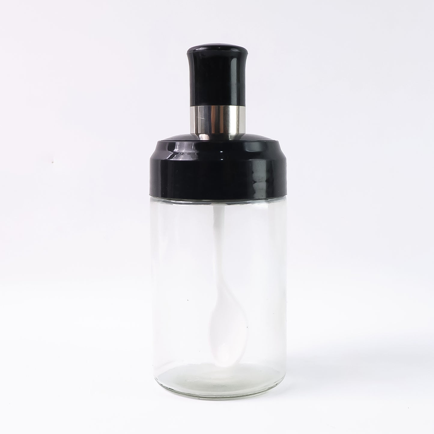 Clear Glass Spice Jar With Integrated Spoon Airtight Lid (250ml Approx) - Happy Price - Image 4