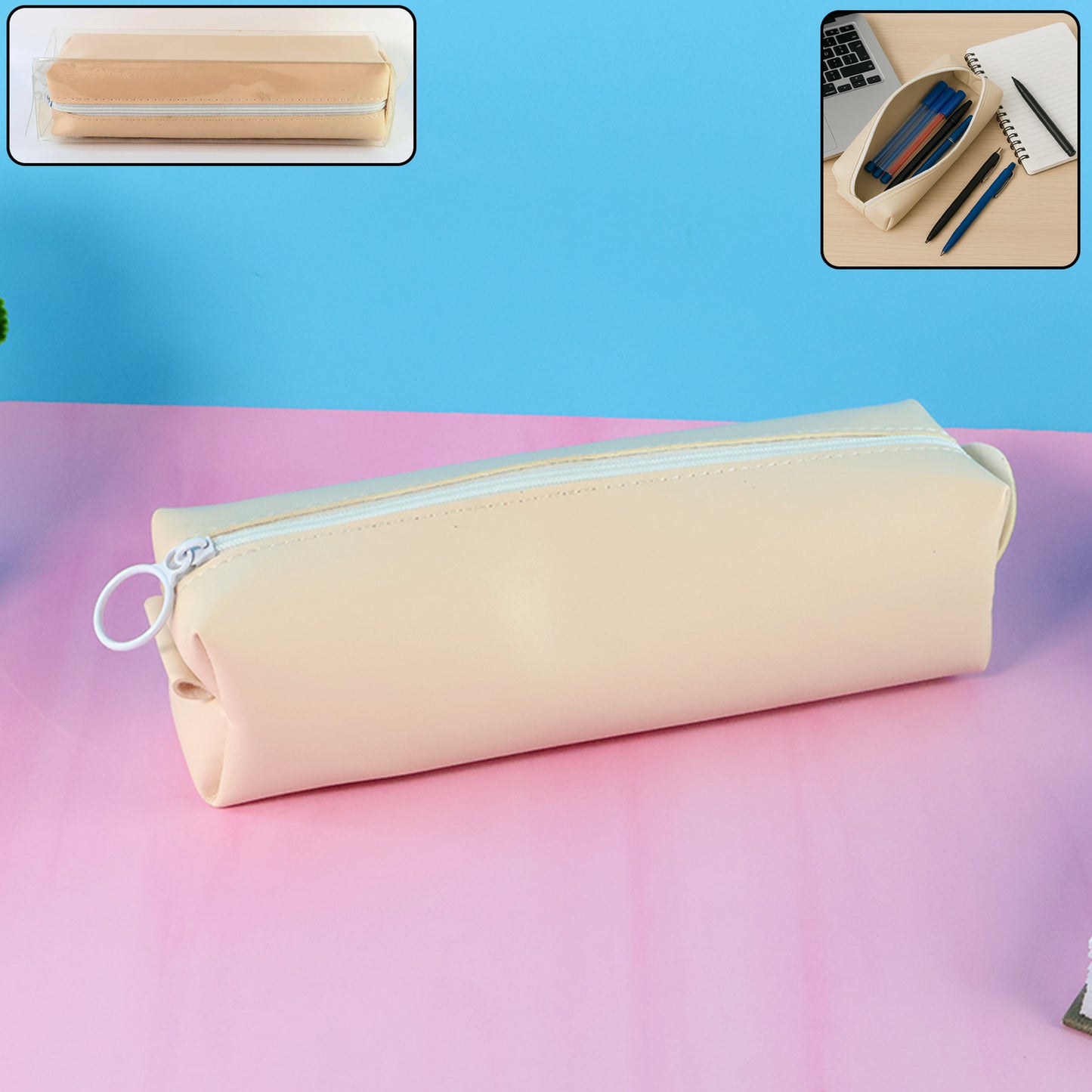 Slim PU Leather Pencil Pouch - 1 Pc - Happy Price - Image 7