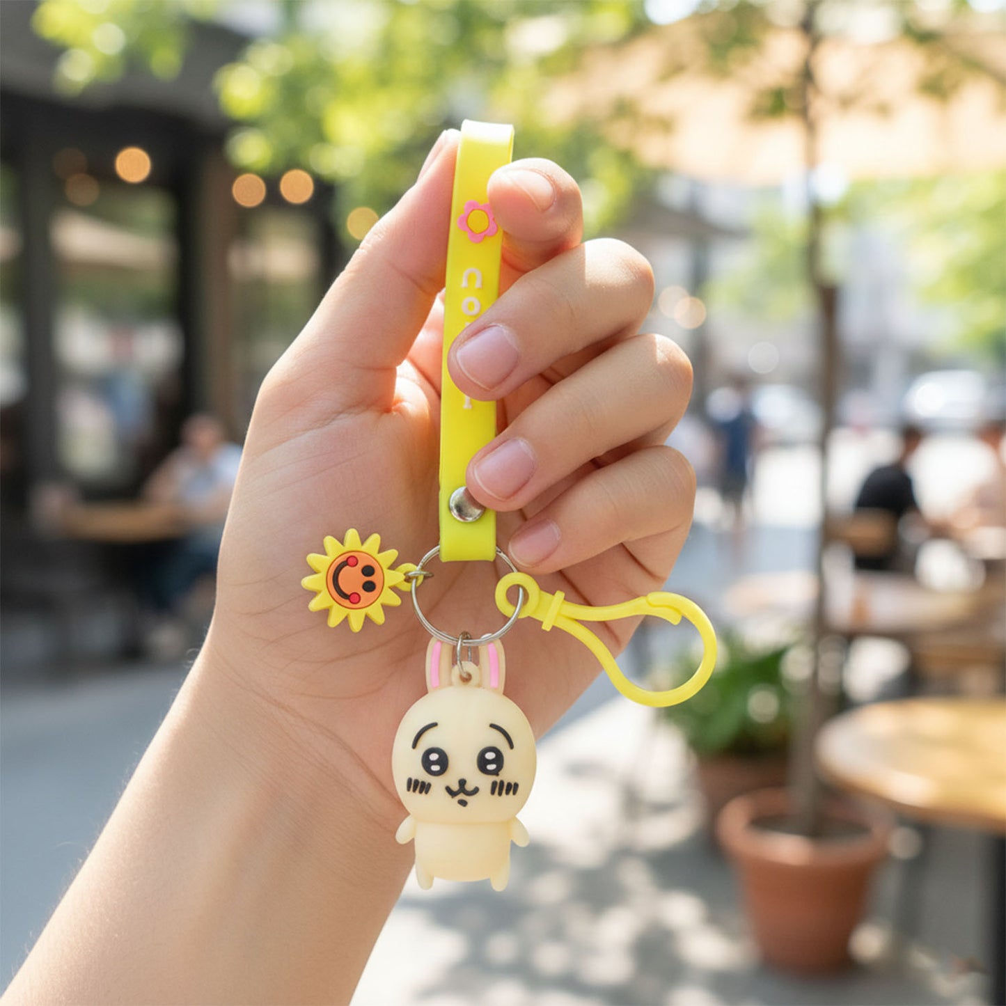 Cute Bunny Silicone Keychain with Decorative Strap (1 Pc) - Happy Price - Image 6