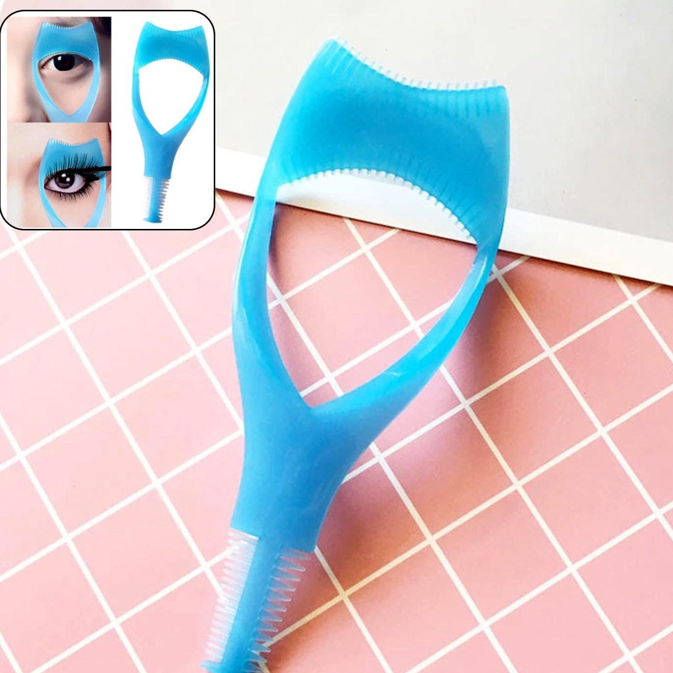 3 In 1 Plastic Makeup Cosmetic Eyelash Tool Lash Mascara Applicator Eyelashes Guide Eyelashes Brush Curler Comb Eye Makeup Tool Female Supply (1 Pc) - Happy Price - Image 1