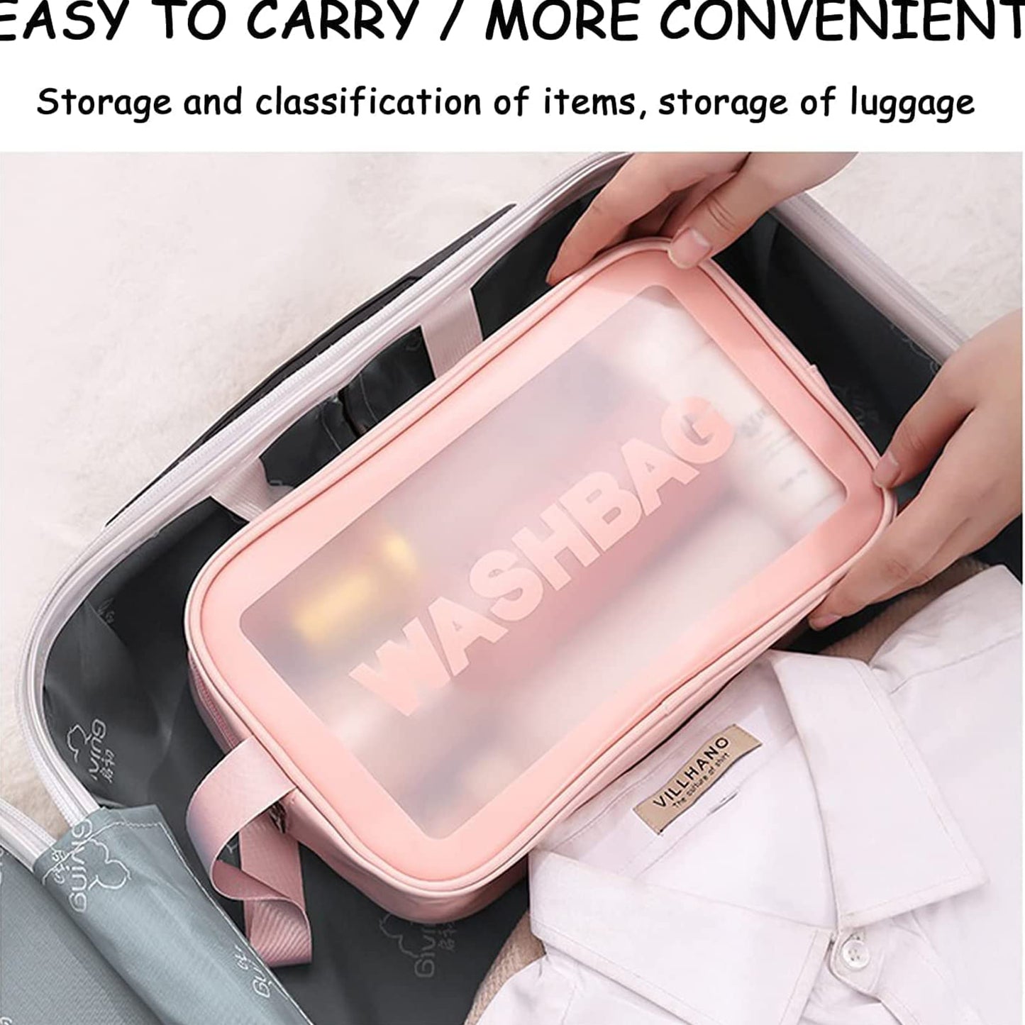 12682 Cosmetic Pouch Make Up Bag For Home Travel Toiletry Bag For Cosmetics Brushes Accessories Set Of 3 Small Medium Big - Wash Bag - Happy Price - Image 4