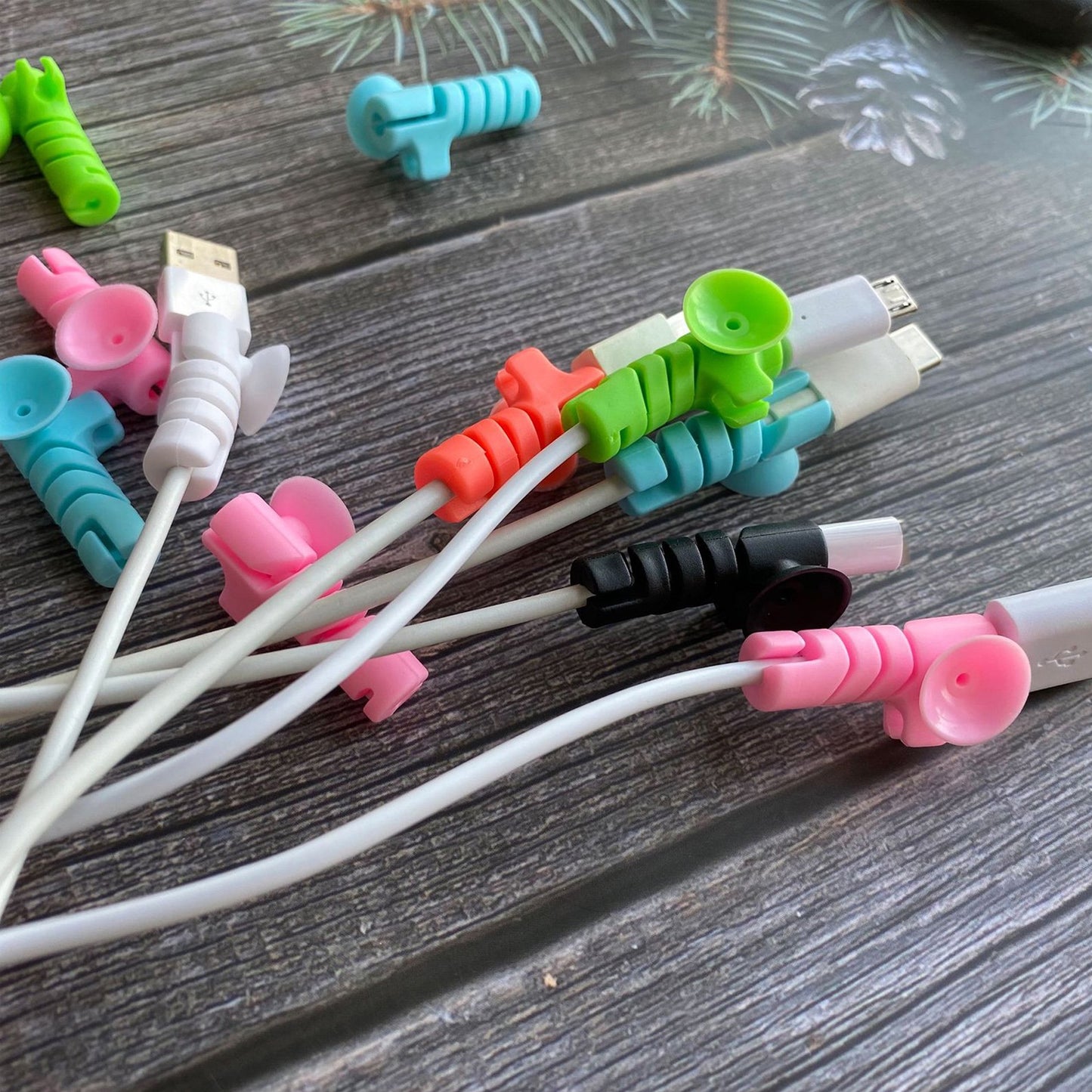 Cable Cord Protector Saver With Suction End (Suction Winder 4 Pcs Set) - Happy Price - Image 3