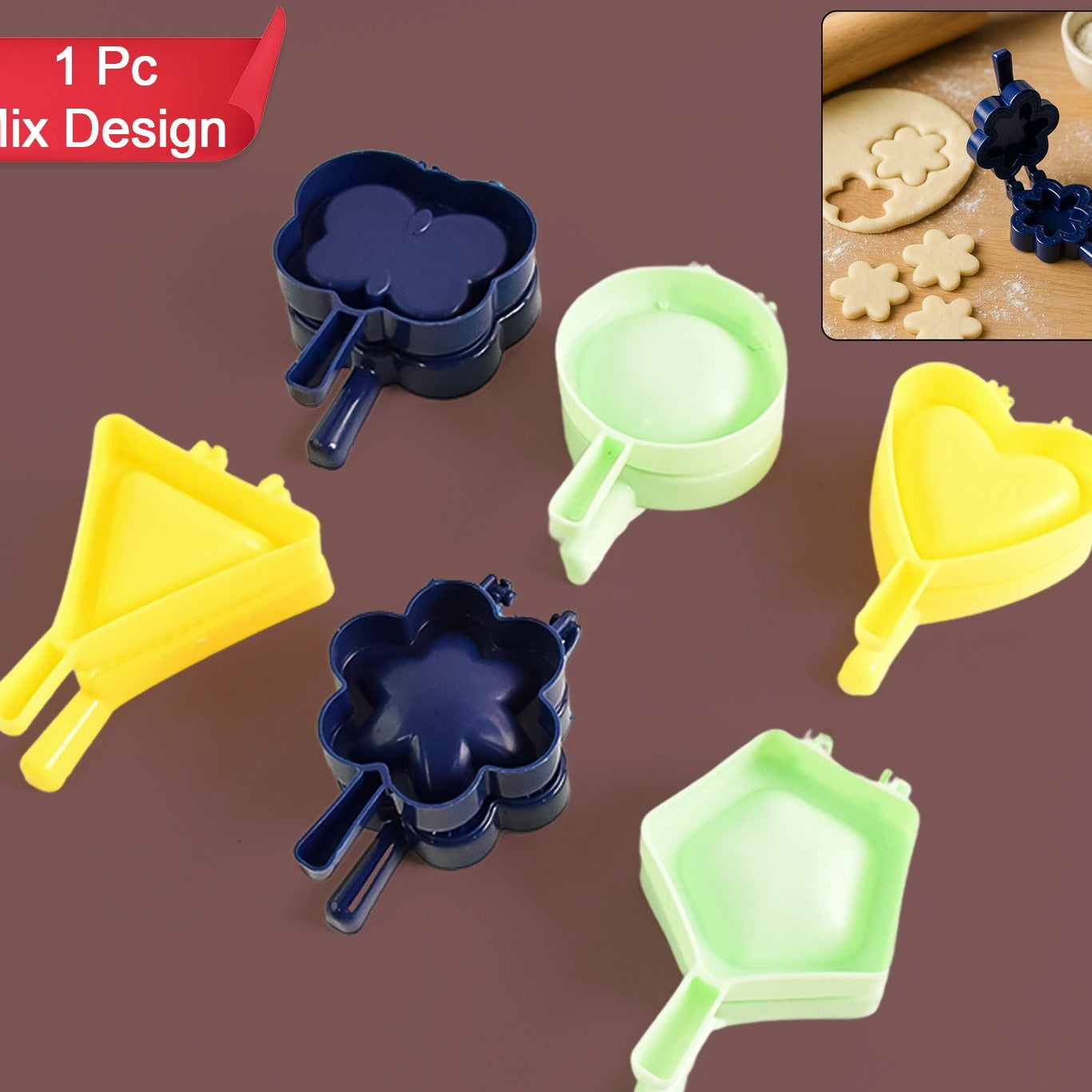 1 Pc Assorted Shape Plastic Snack Mould (Mix Design 1 Pc) - Happy Price - Image 1