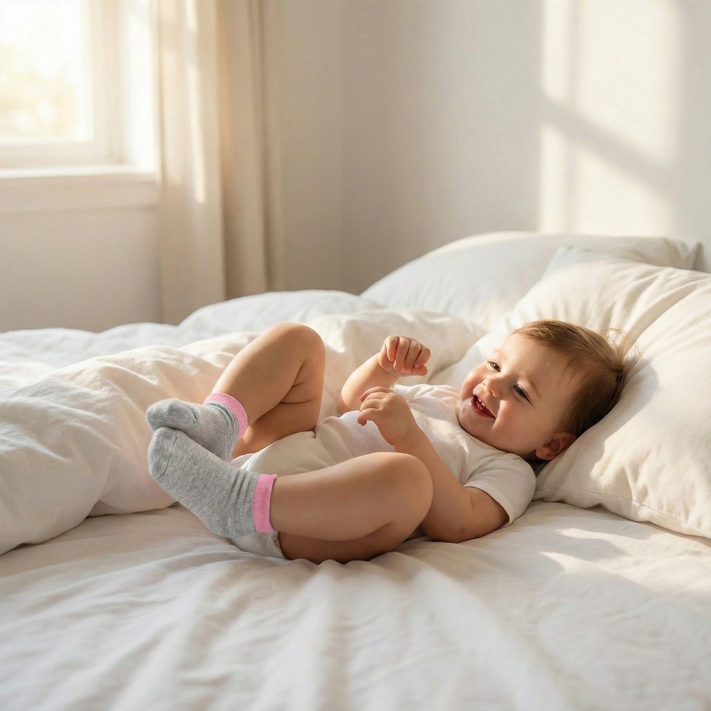 Kids' Soft Light Crew Socks (1 Pair, Small Size) - Happy Price - Image 5