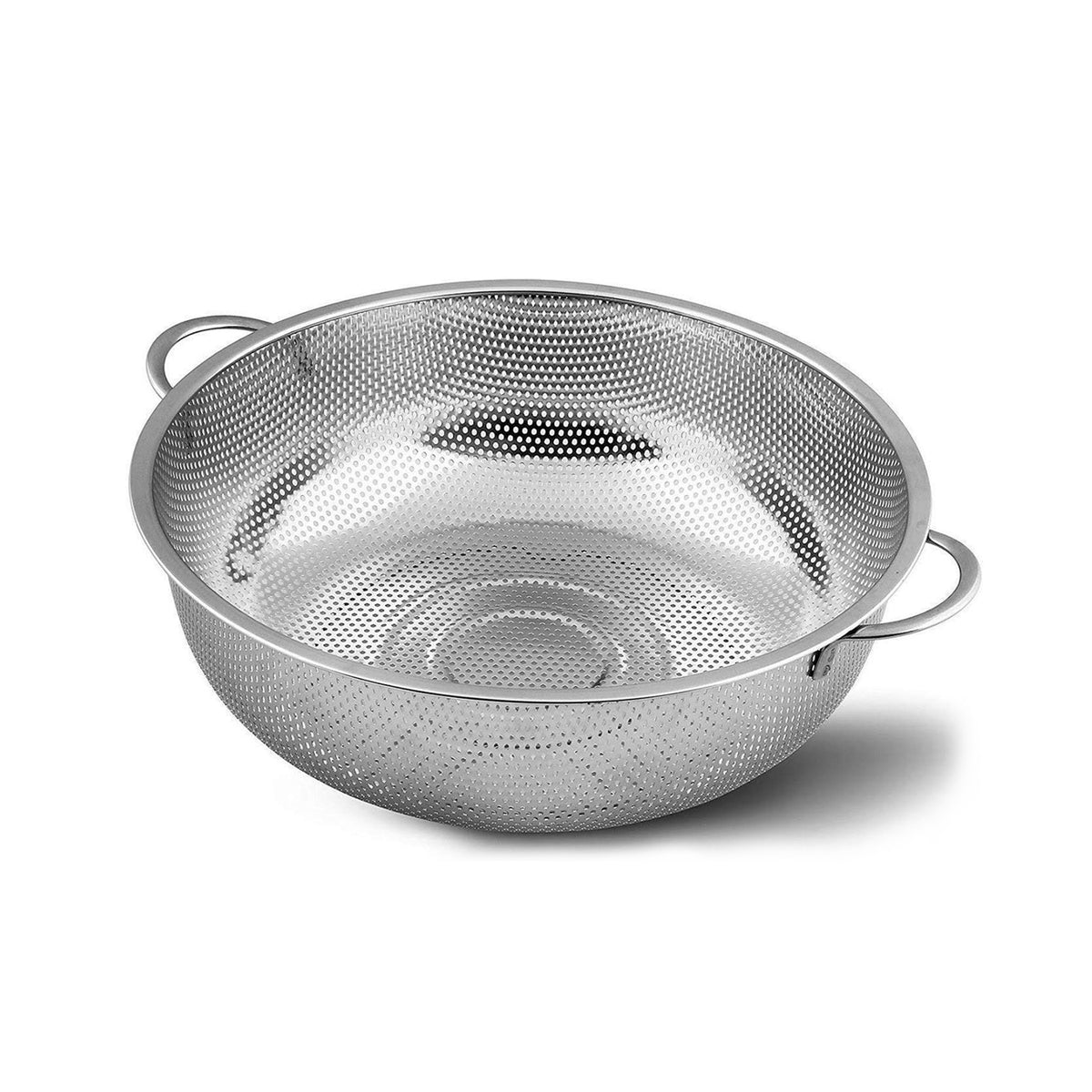 Stainless Steel Colander With Handle Large Metal Mesh Basket Strainer For Pasta Spaghetti Berry Veggies Fruits Kitchen Food Colander Dishwasher Safe (1 Pc 25.5 Cm) - Happy Price - Image 4